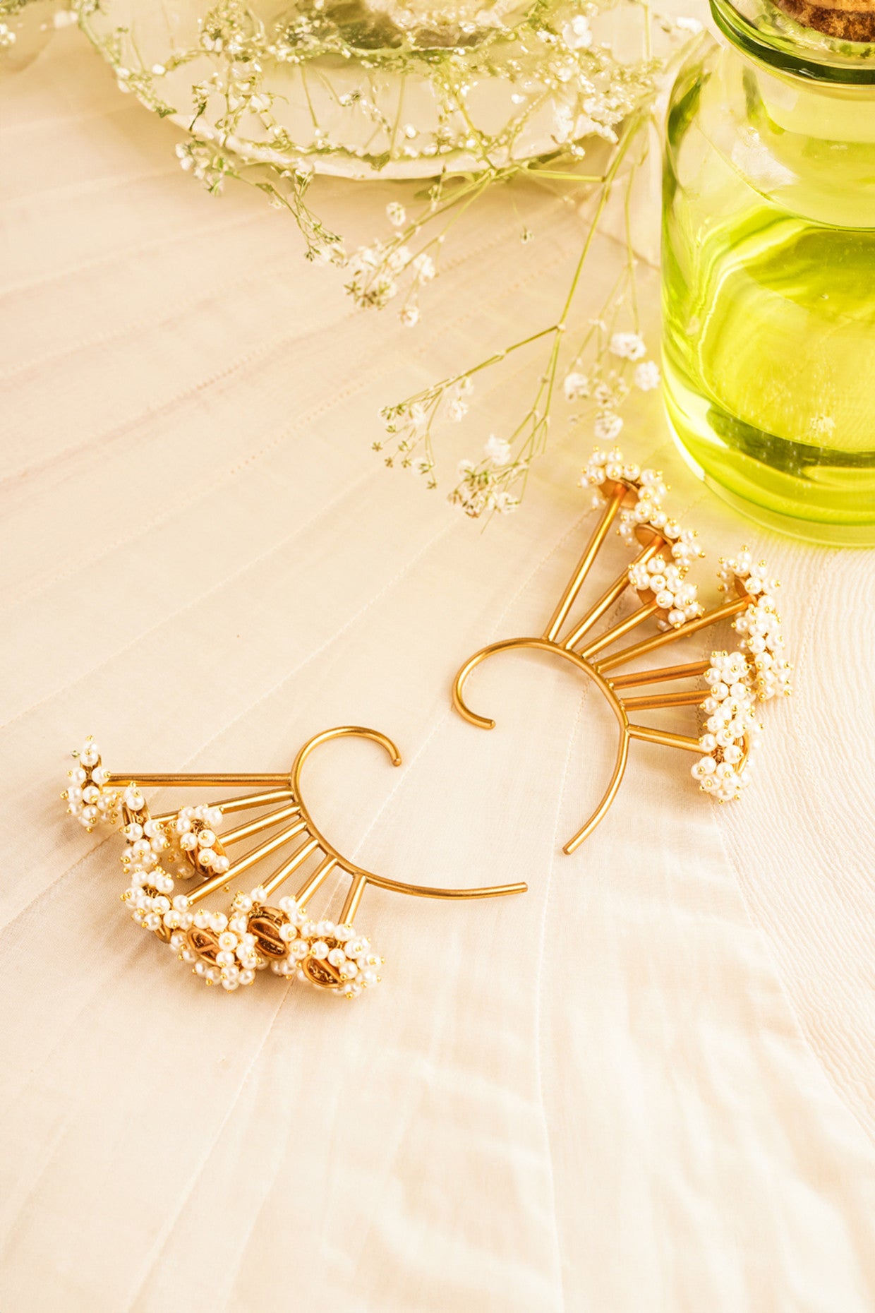 Pearl Bunch Gold Ear Cuff