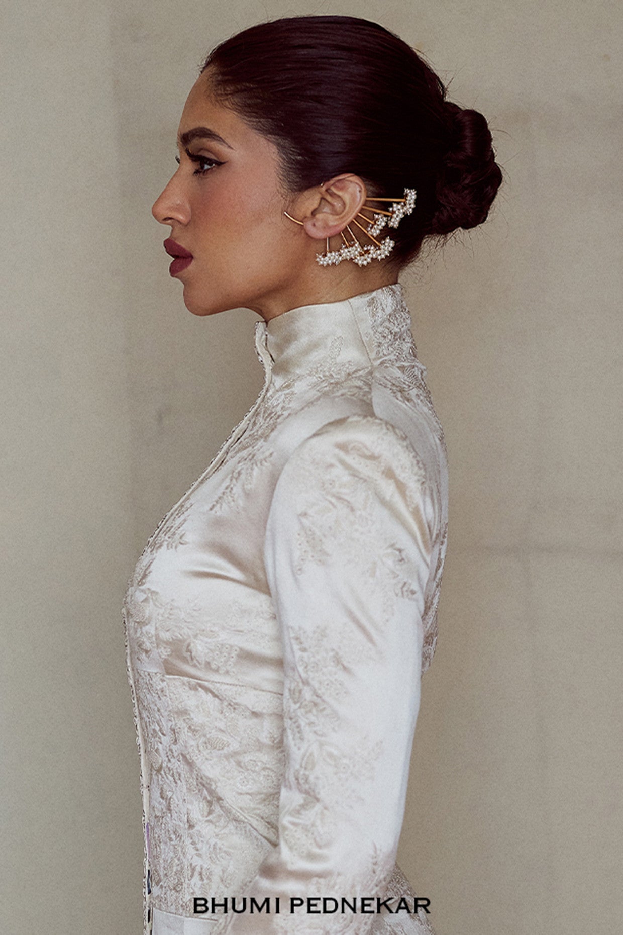 Pearl Bunch Gold Ear Cuff