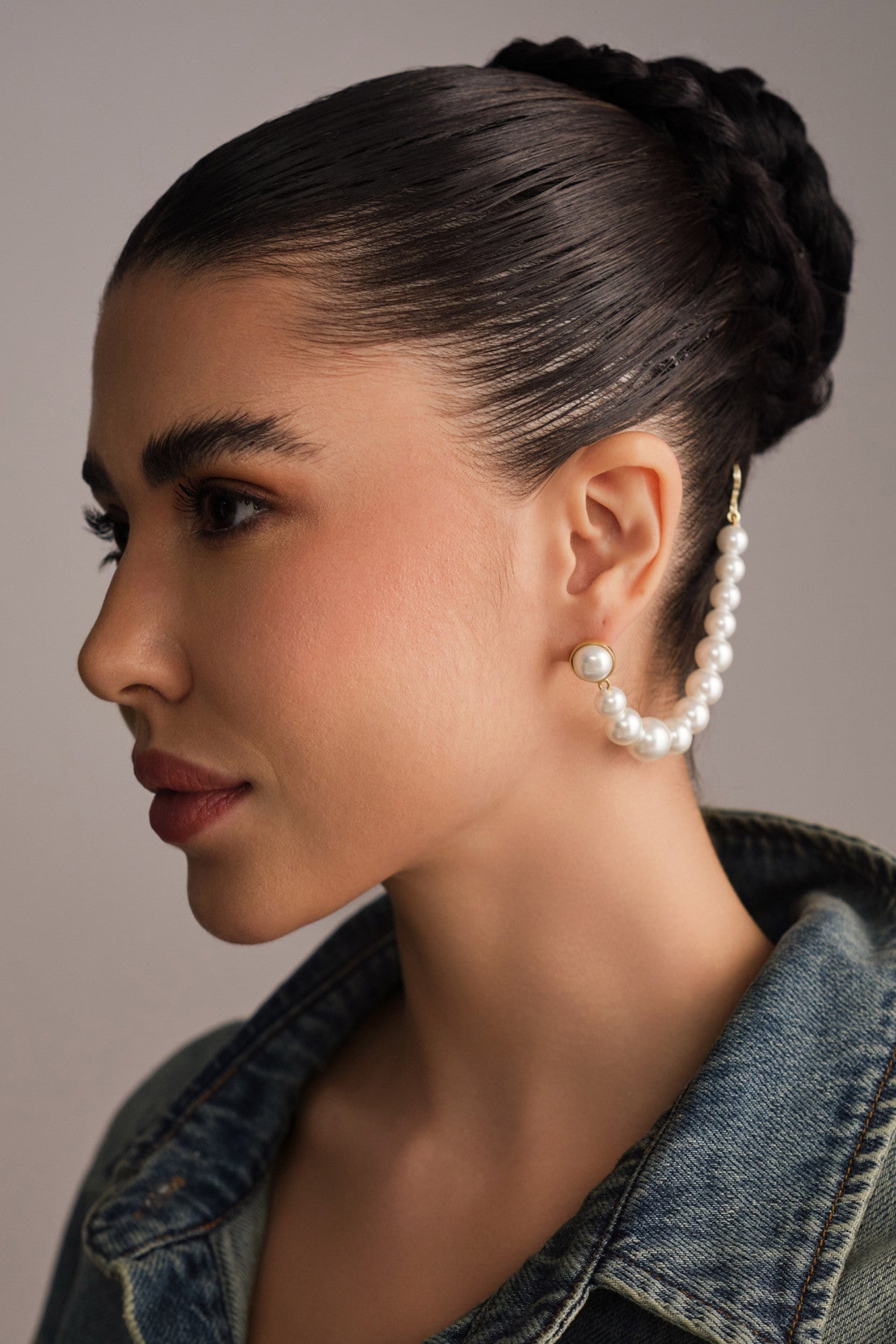 Pearl Ear Chain 18Kt Gold-Plated