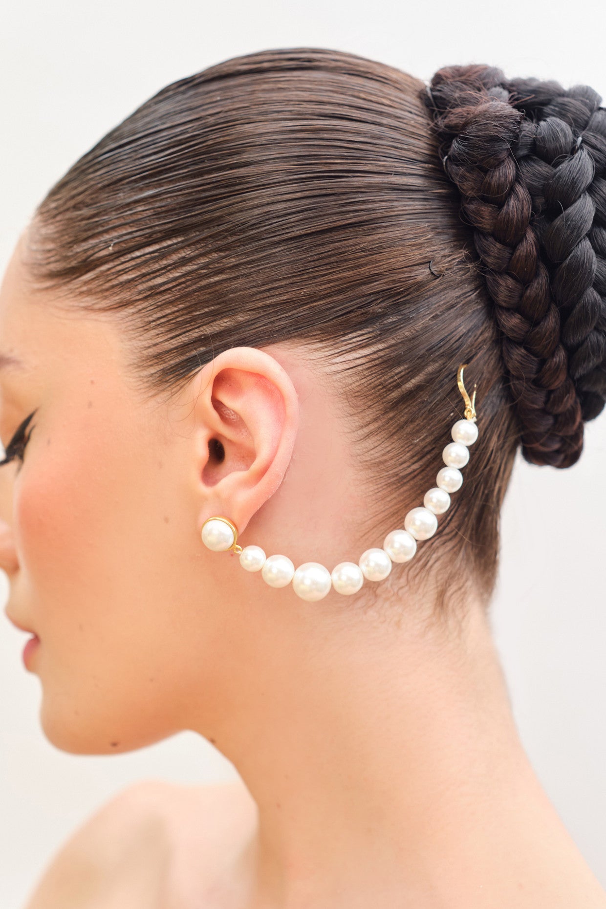 Pearl Ear Chain 18Kt Gold-Plated