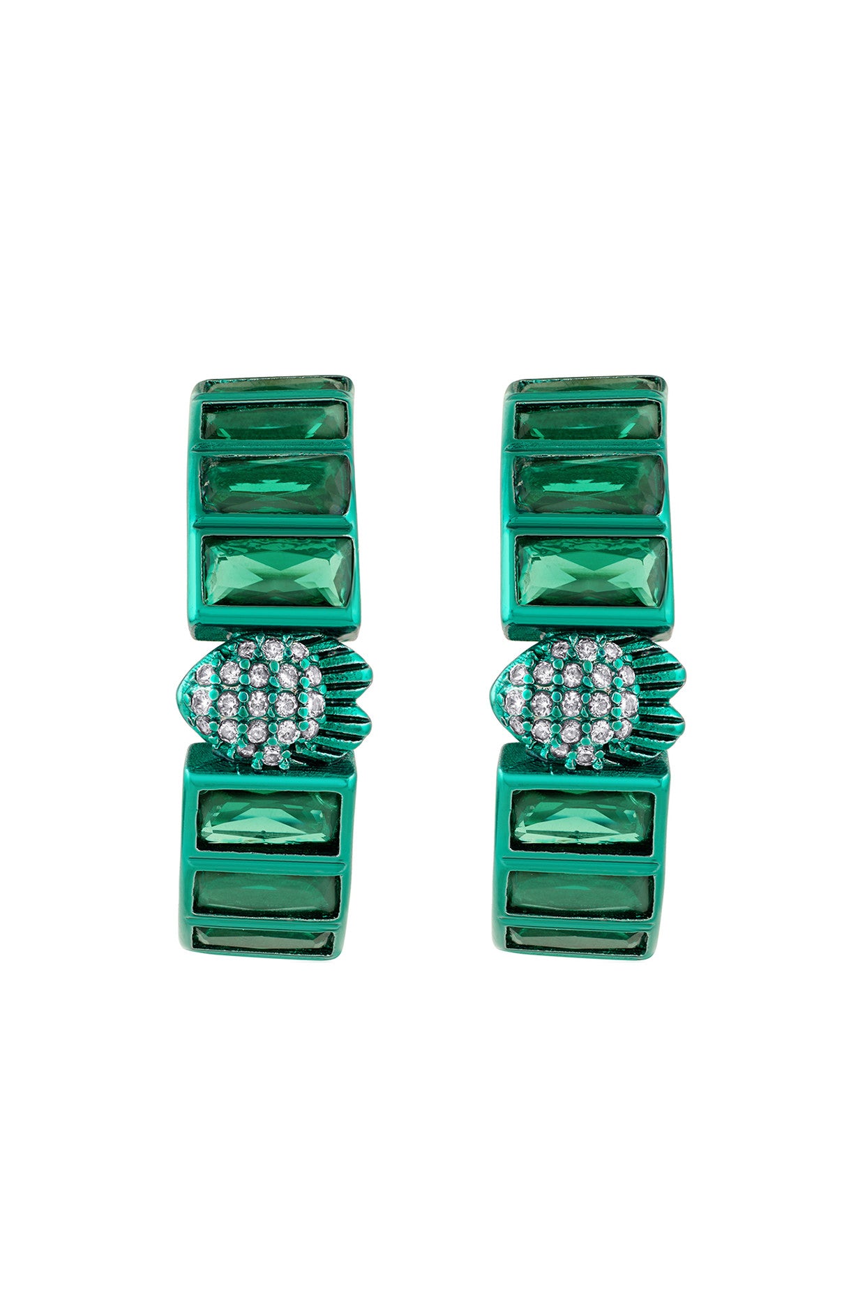 Petit Emerald Hoops