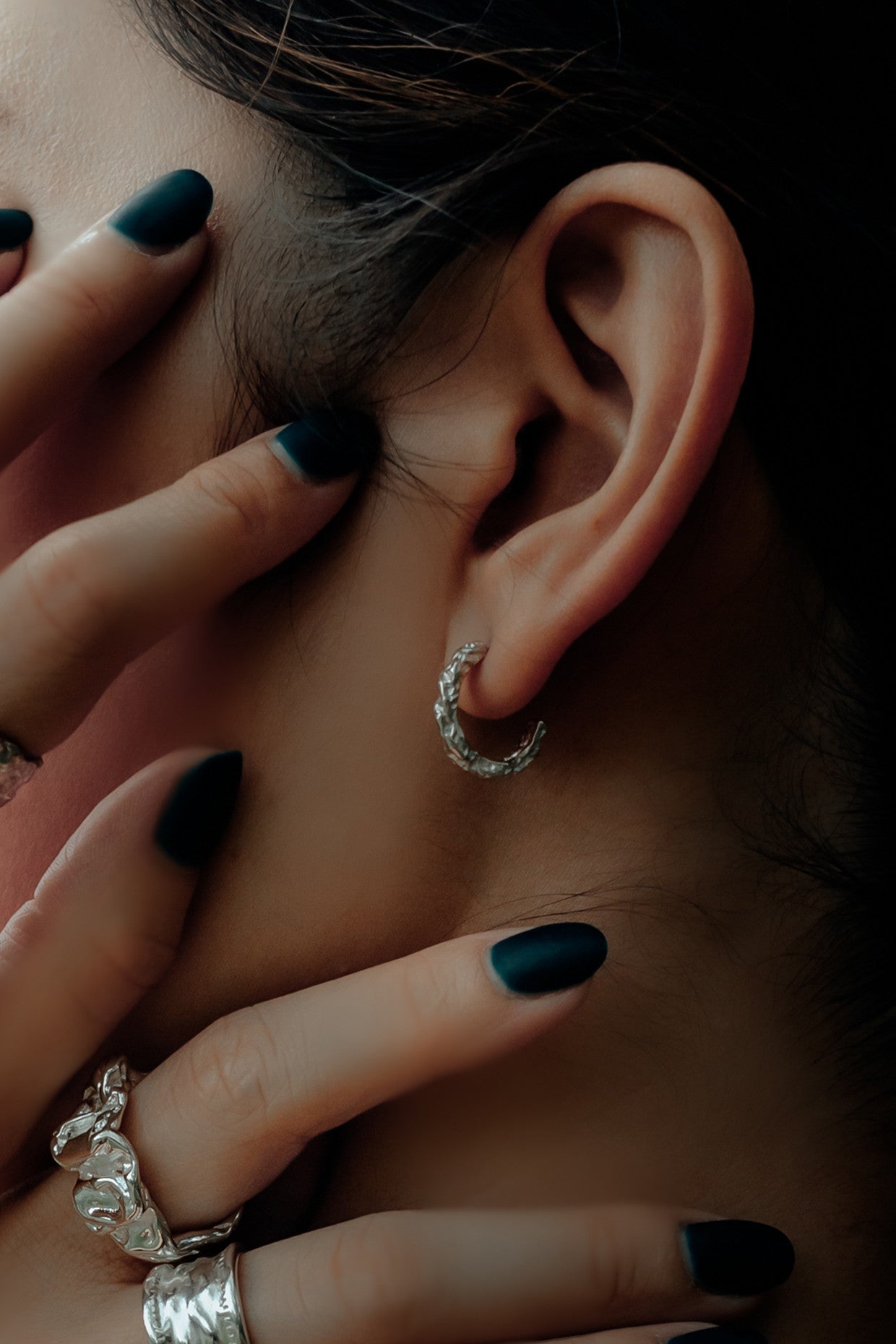 Portland Hammered Gold Earrings