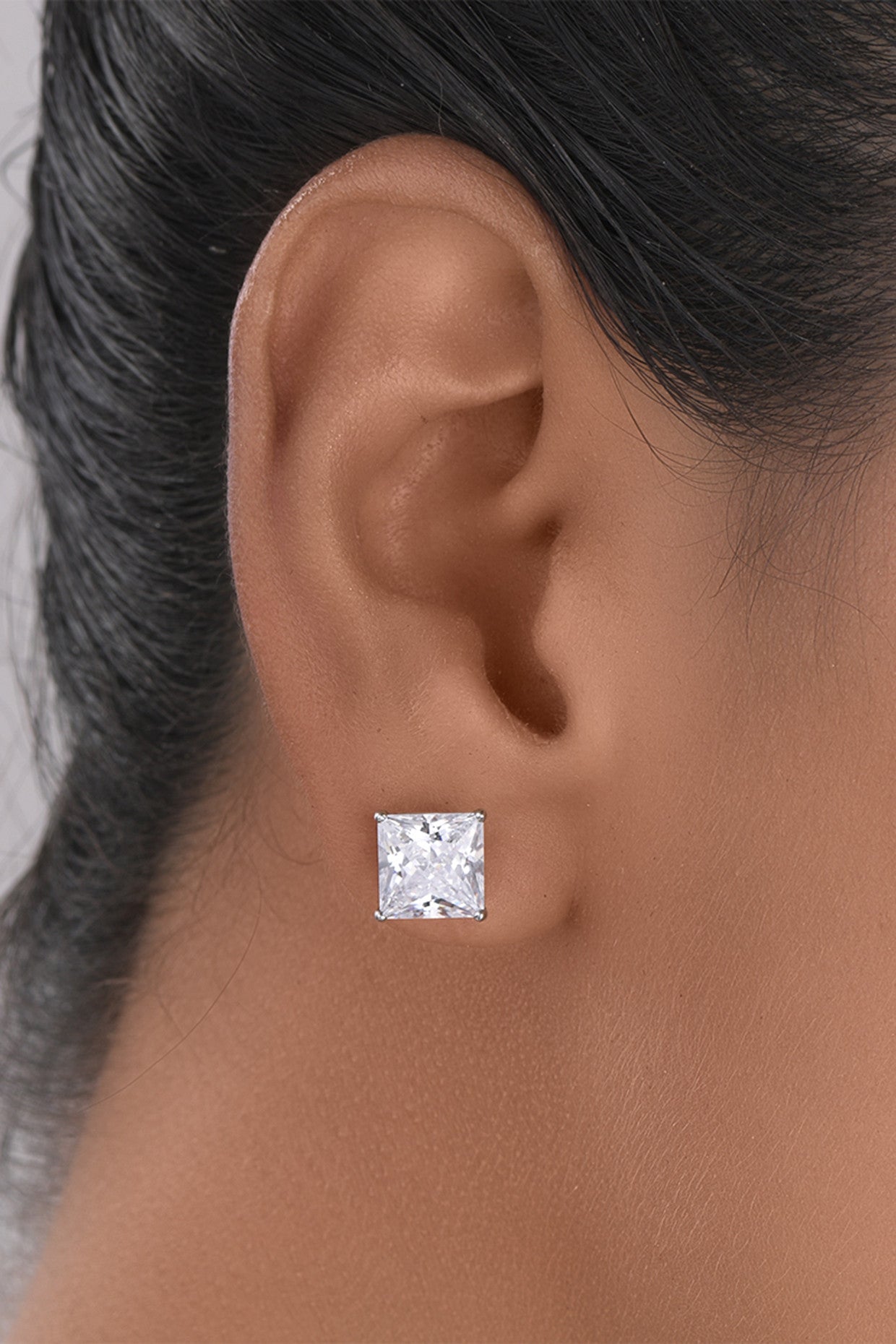 Princess Cut White Swarovski Zirconia Studs