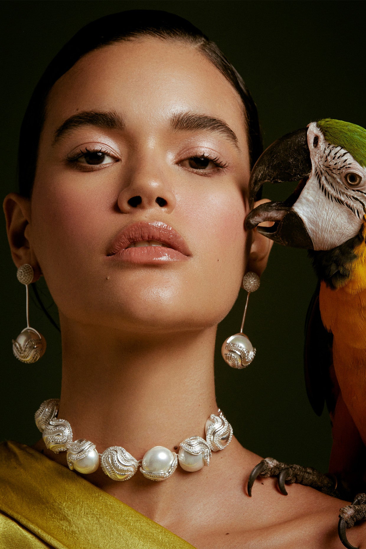 Prism Pearl Drop Earrings Silver Plated