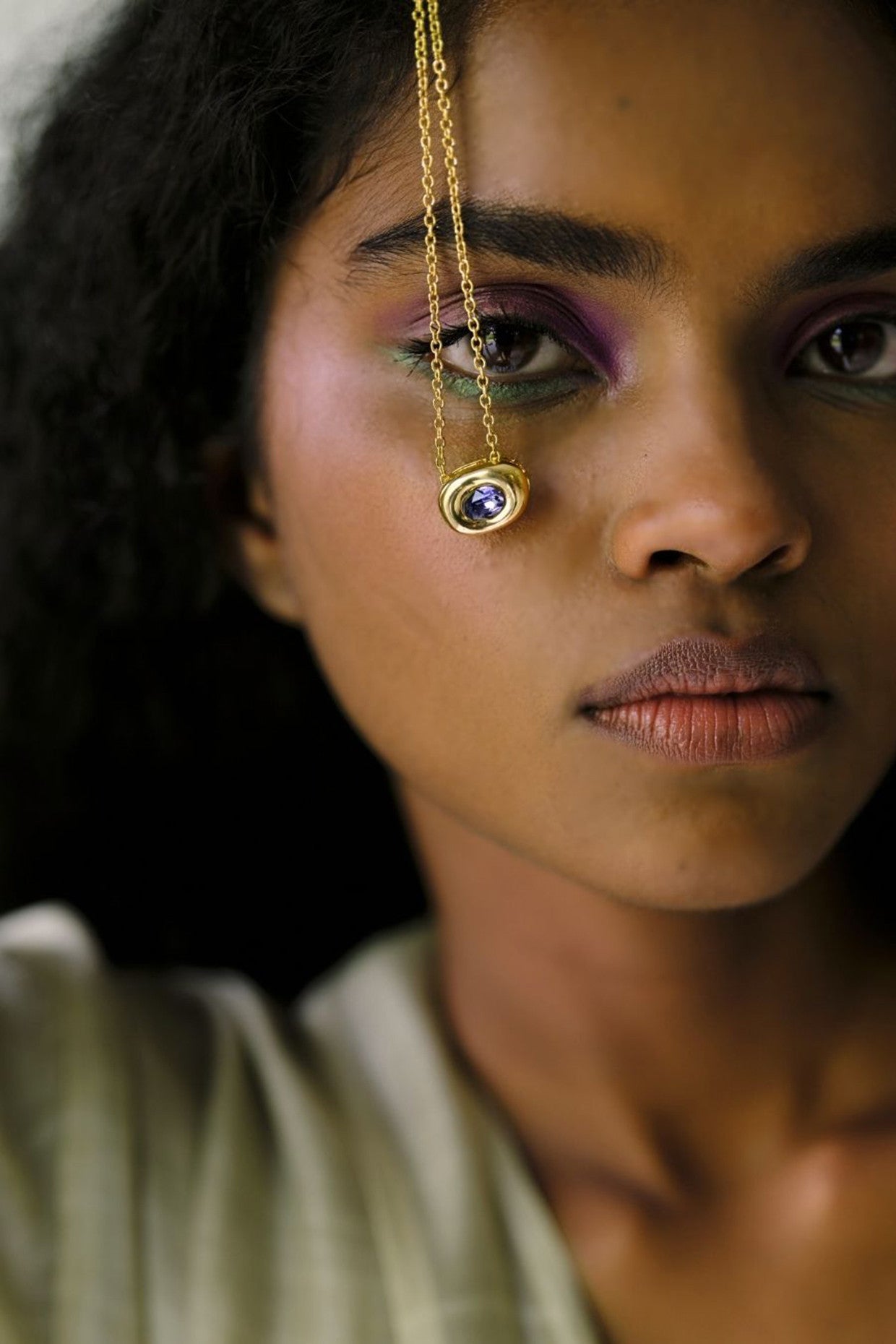 Purple Axis Pendant Necklace