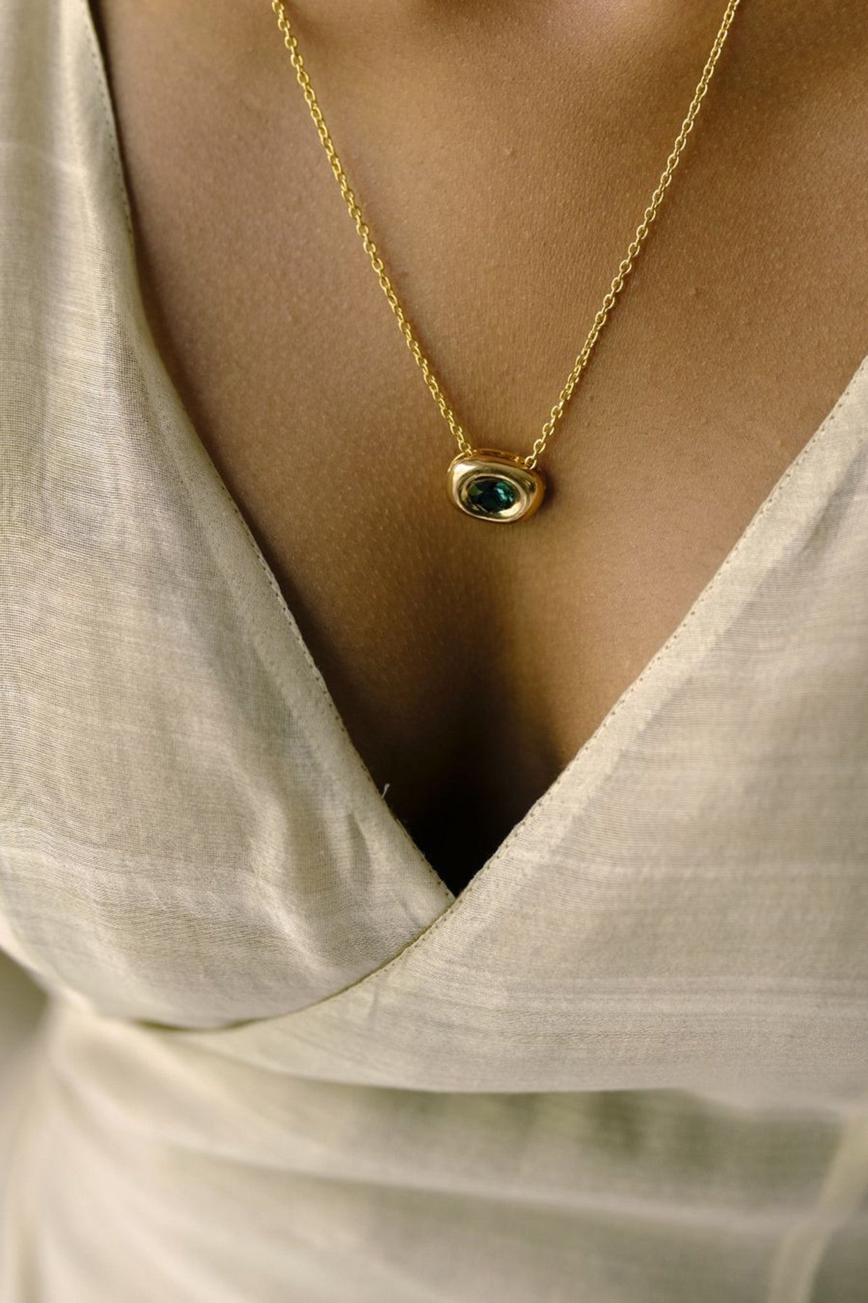 Gold Axis Pendant Necklace