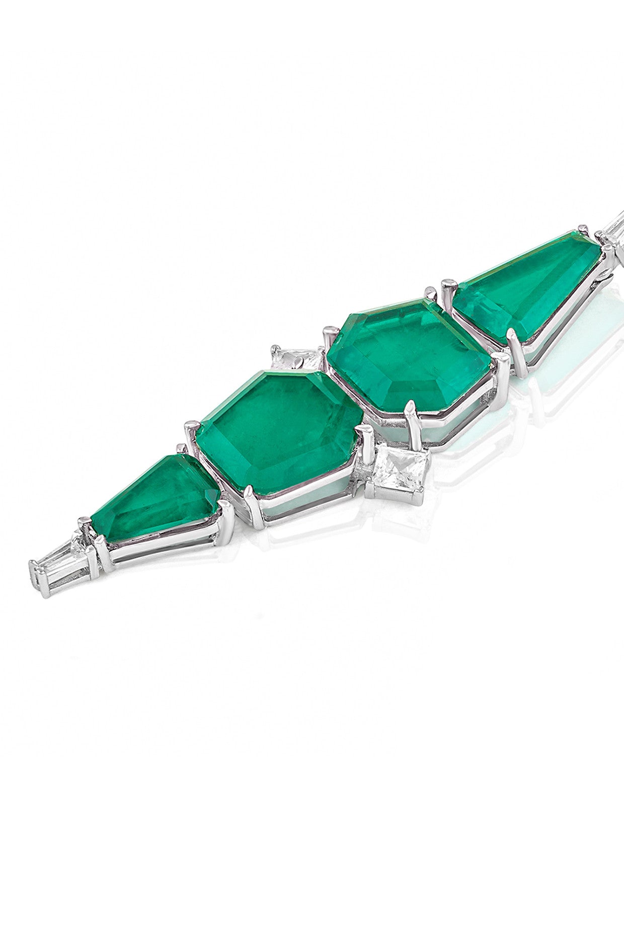 Quadruple Emerald Dangler Earrings
