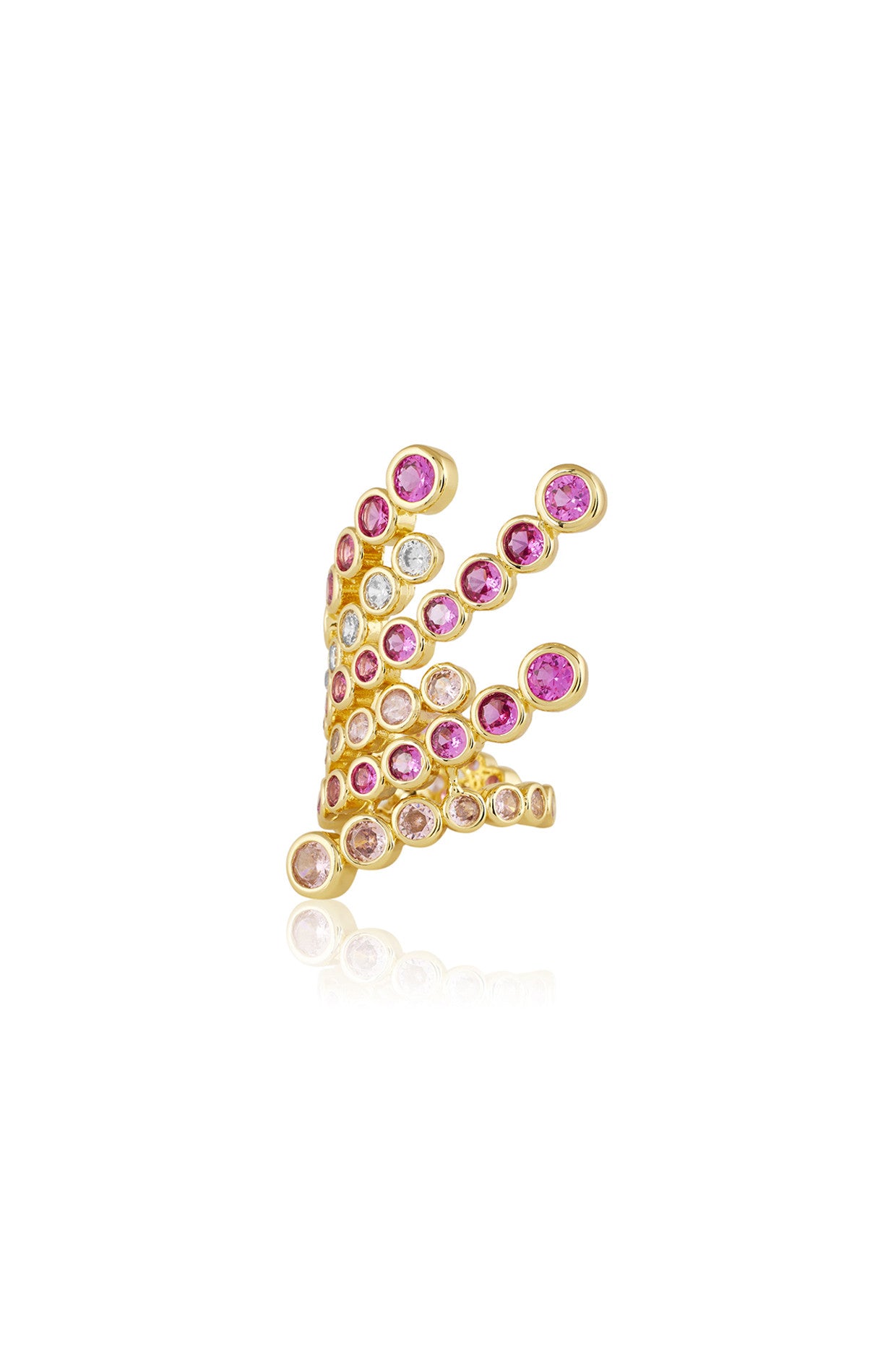 18Kt Gold Plated Red Crystal Galaxy Ring