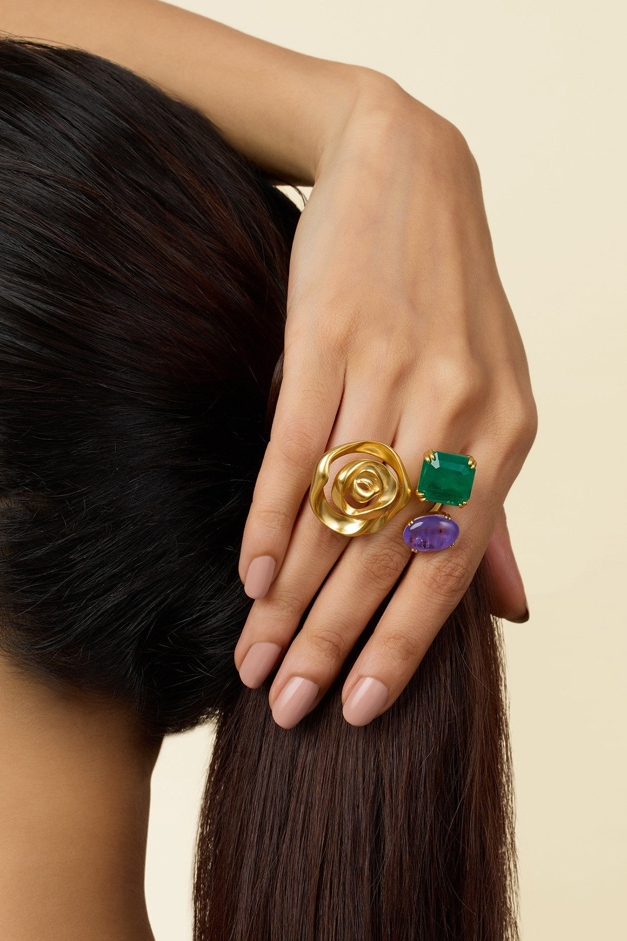 Rose Gems Open Ring
