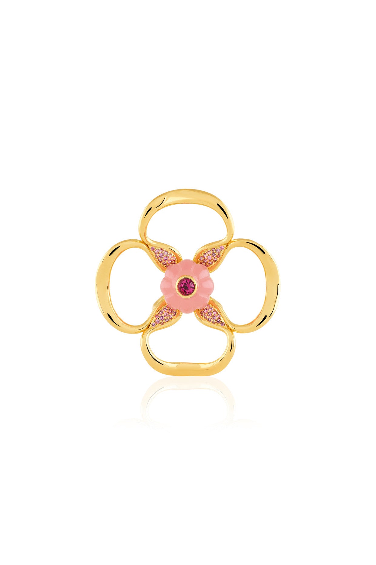 Rose Fleur Ring 18Kt Gold Plated