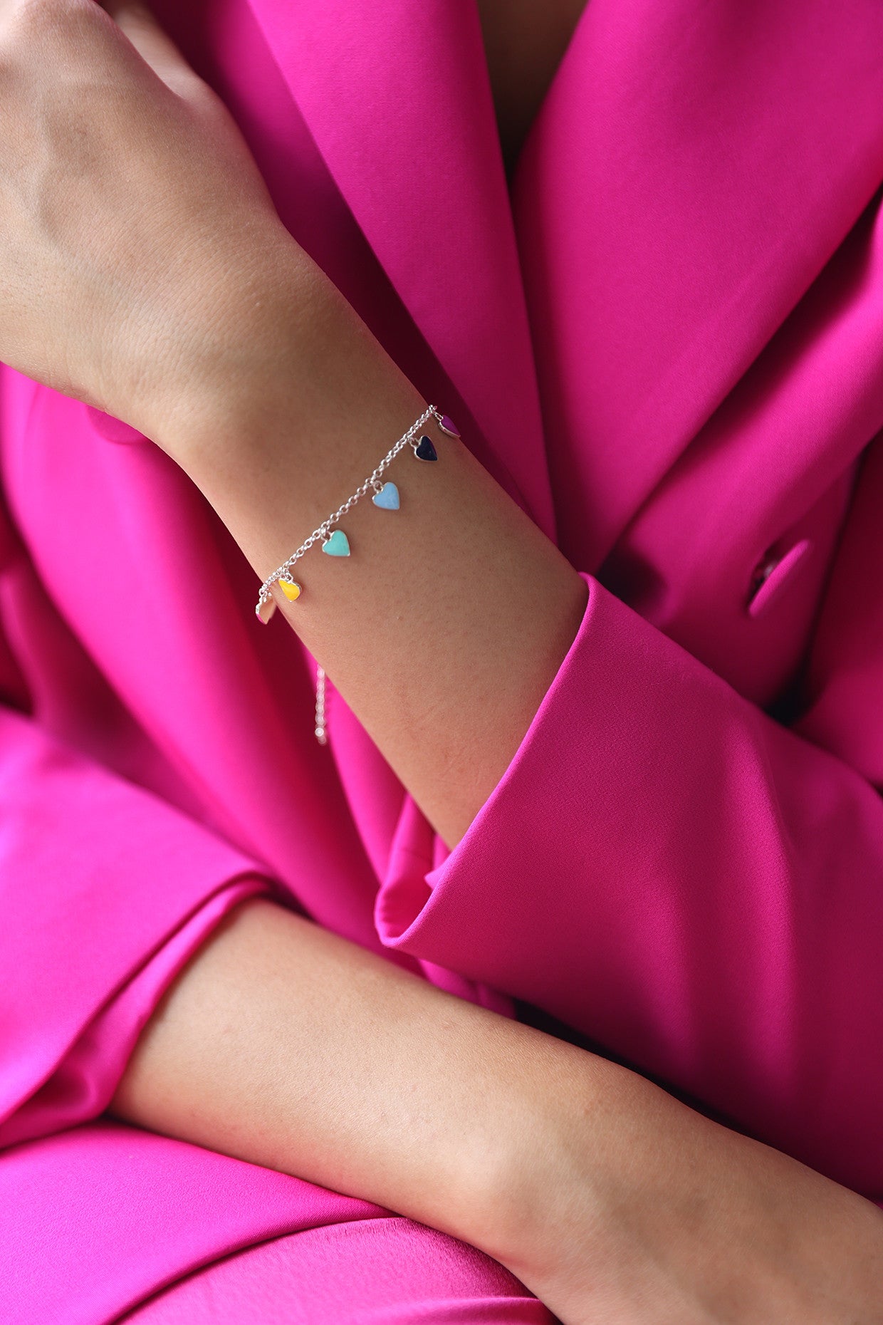 Rainbow Cara Pop Heart Bracelet