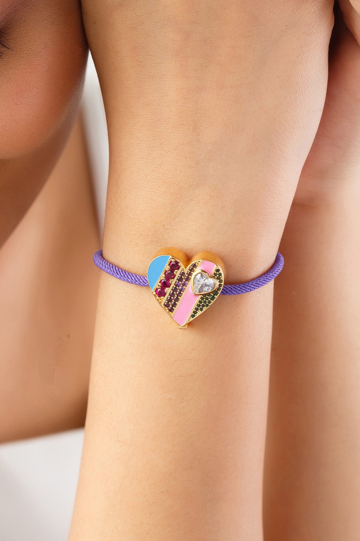Rainbow Heart Bracelet