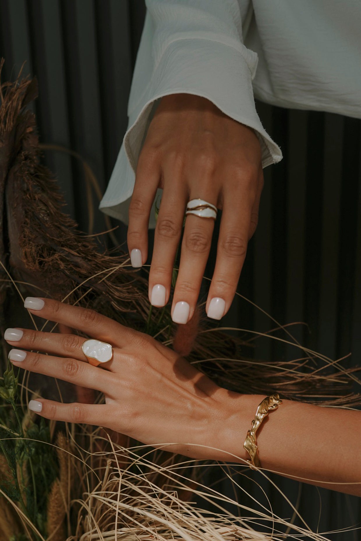 18kt Gold Plated White Ring