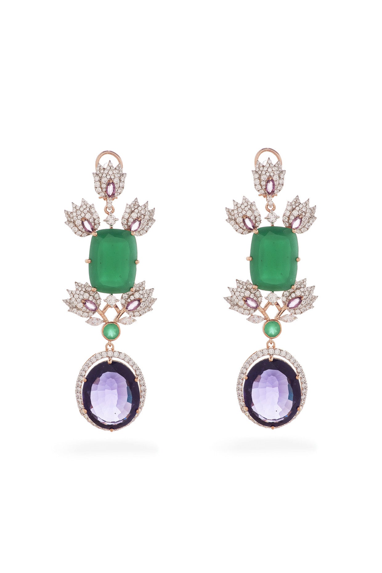 Brocade Studs 22Kt Gold Plating in Sterling Silver