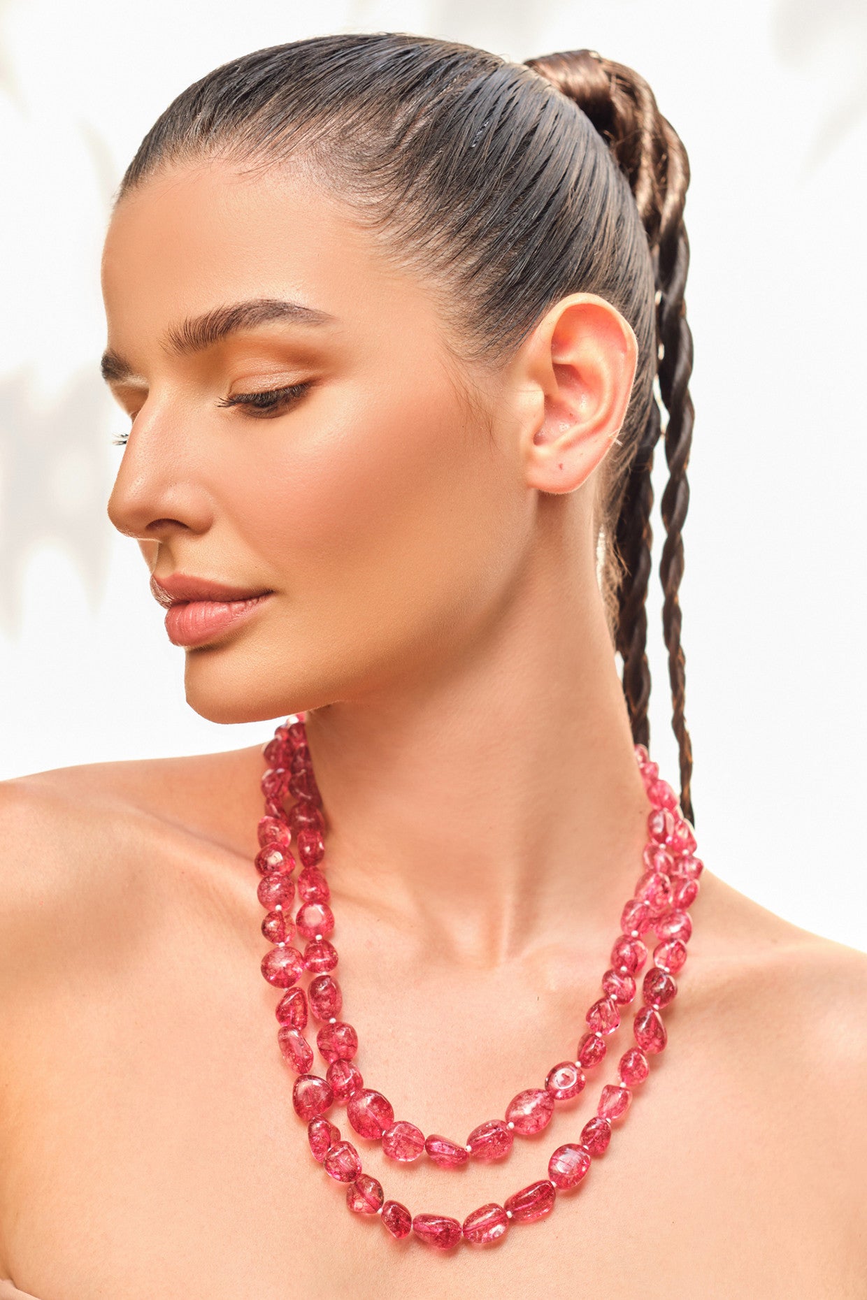 Red Tumbles Necklace