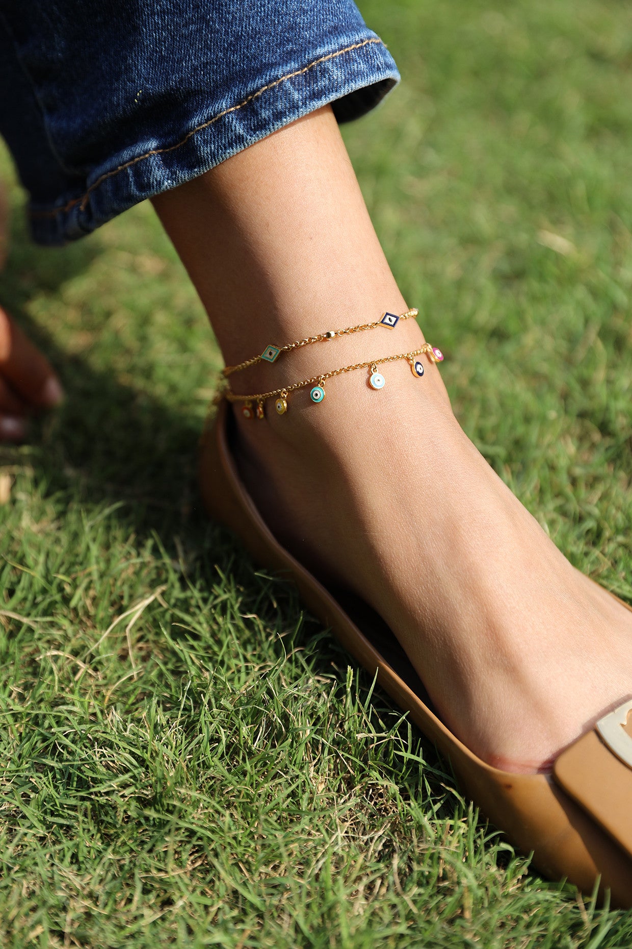 Reversible Eos Evil Eye Anklet