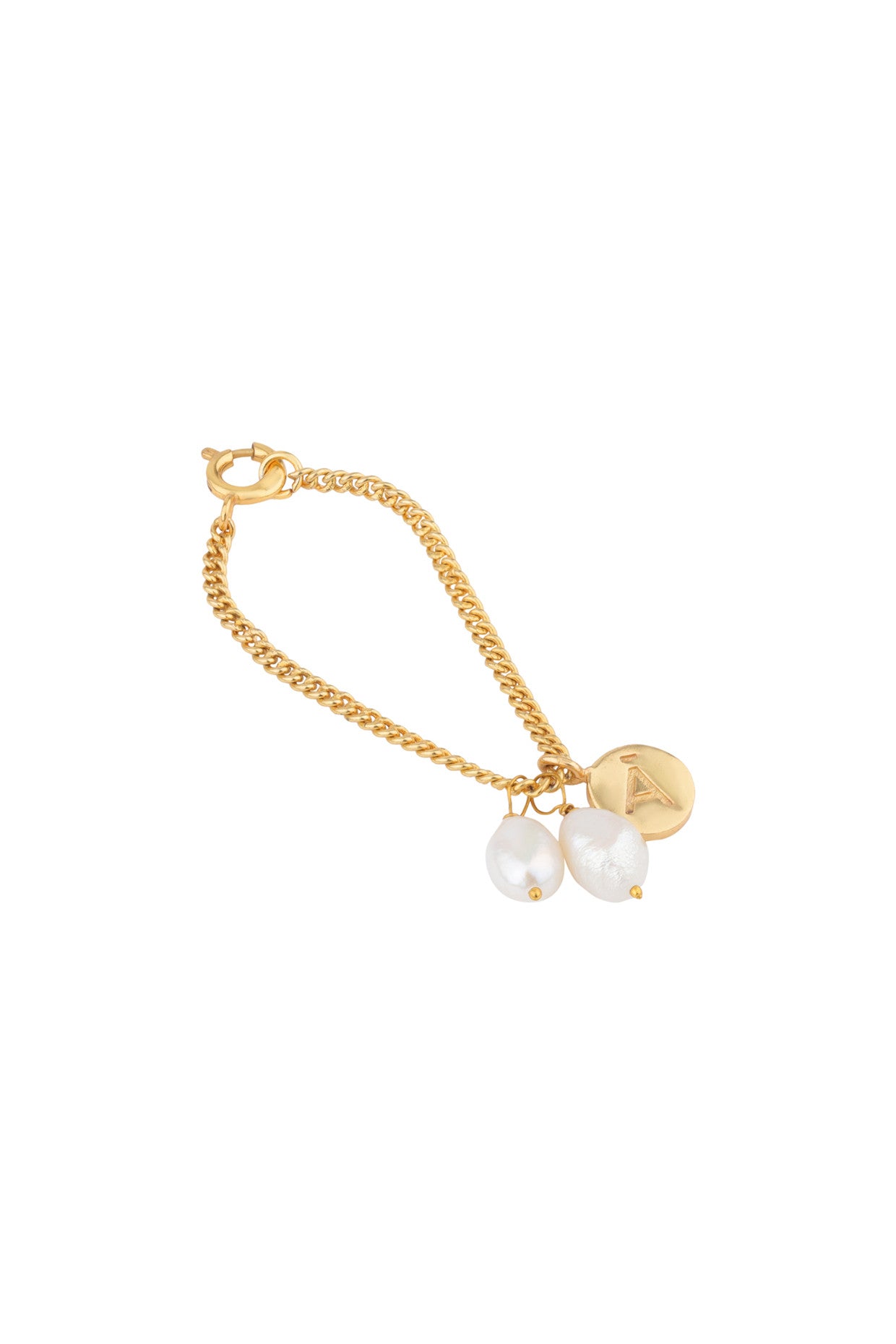 Rice Pearl Watch Charm 22Kt Gold-Plated