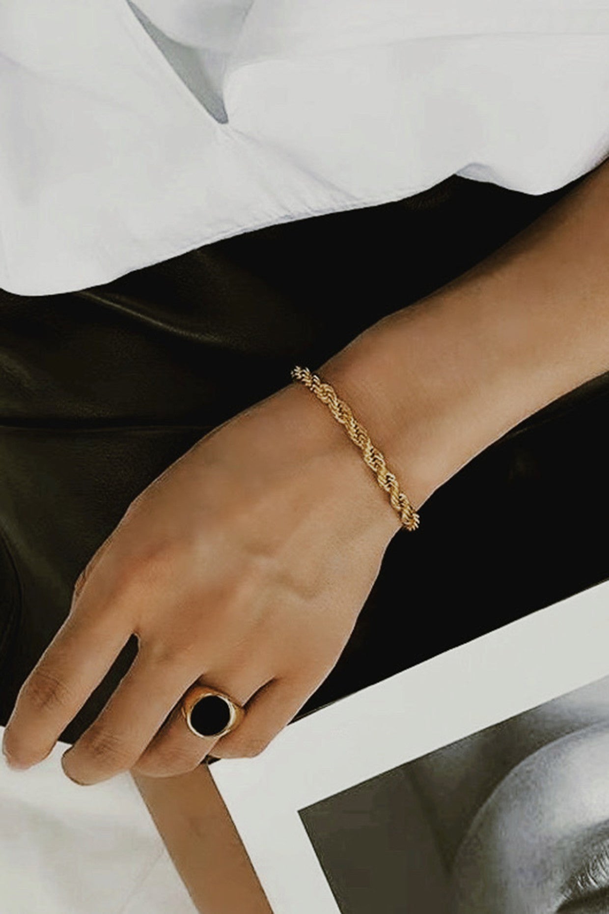 Rope Chain Gold Bracelet