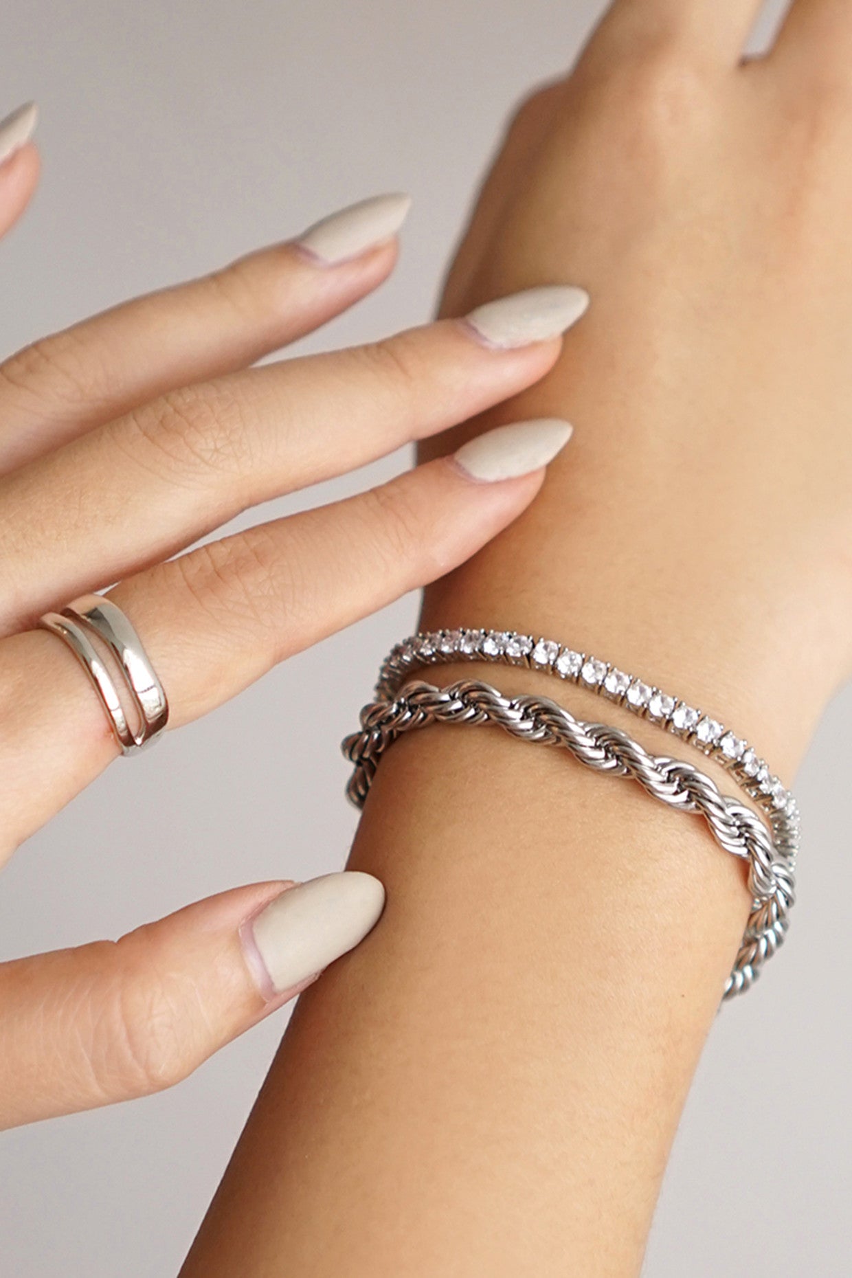 Rope Chain Silver Bracelet