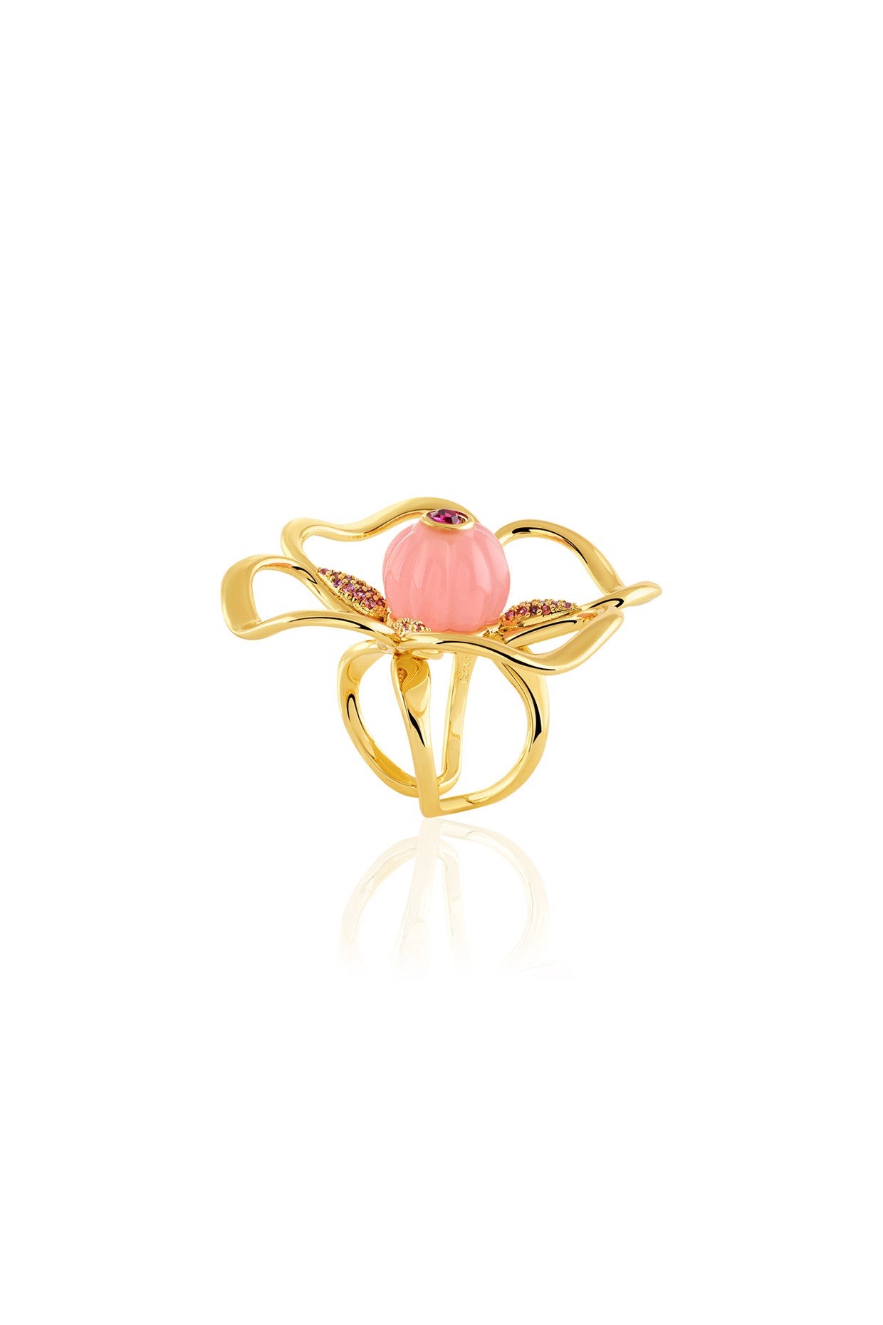 Rose Fleur Ring 18Kt Gold Plated