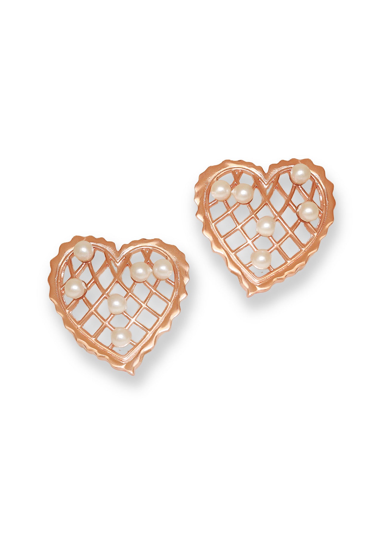 Rose Gold Whispering Heart Earrings