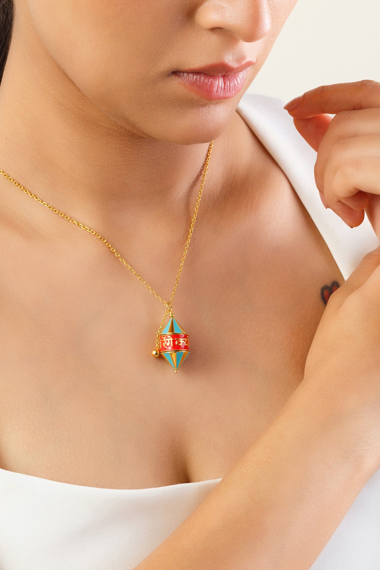 Rotating Prayer Wheel Necklace