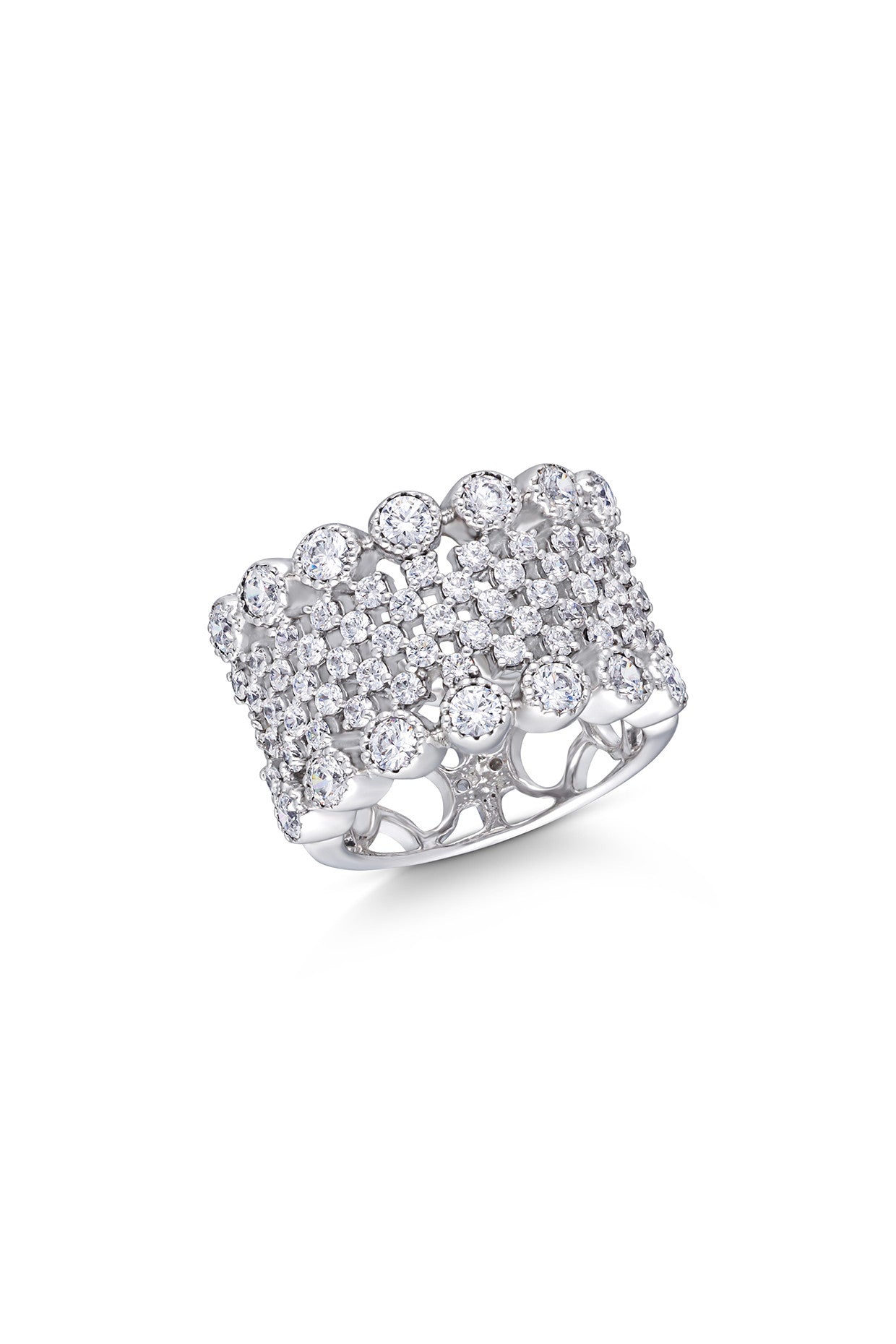 Round Cut White Swarovski Zirconia Cocktail Ring