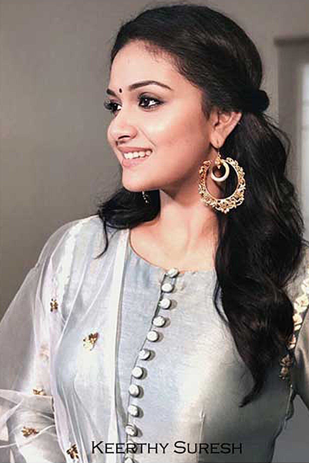 Round Gold Drop Bali Earrings