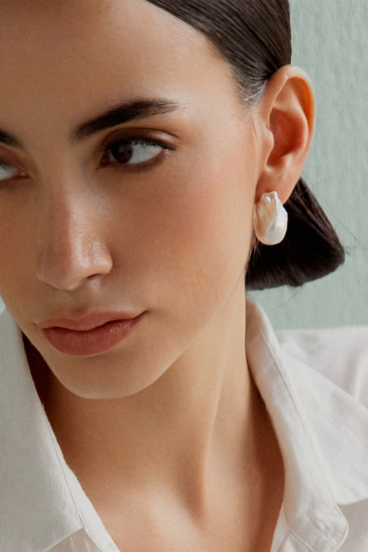 Royal Pearl Baroque Studs Earrings 22Kt Gold-Plated