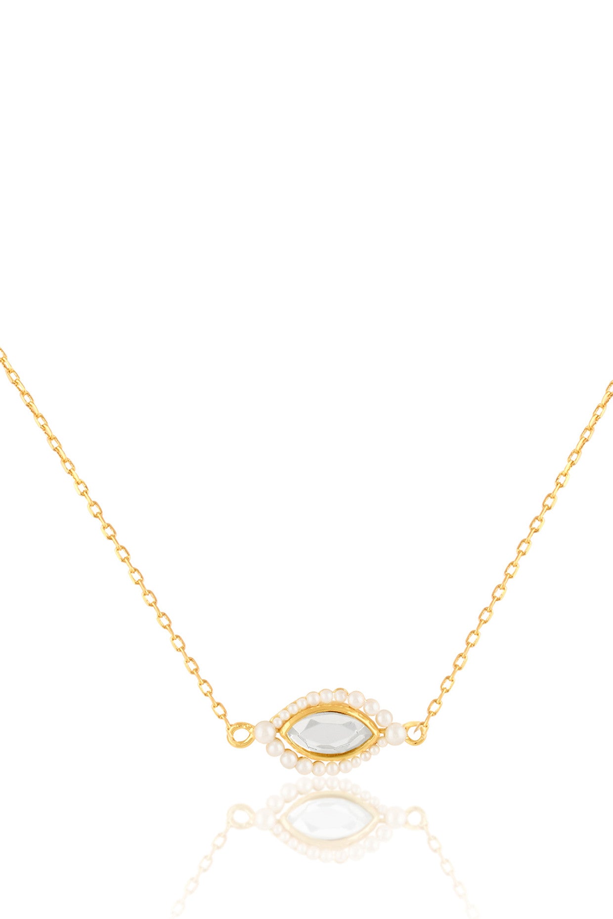 Rozana Mirror Moti Necklace