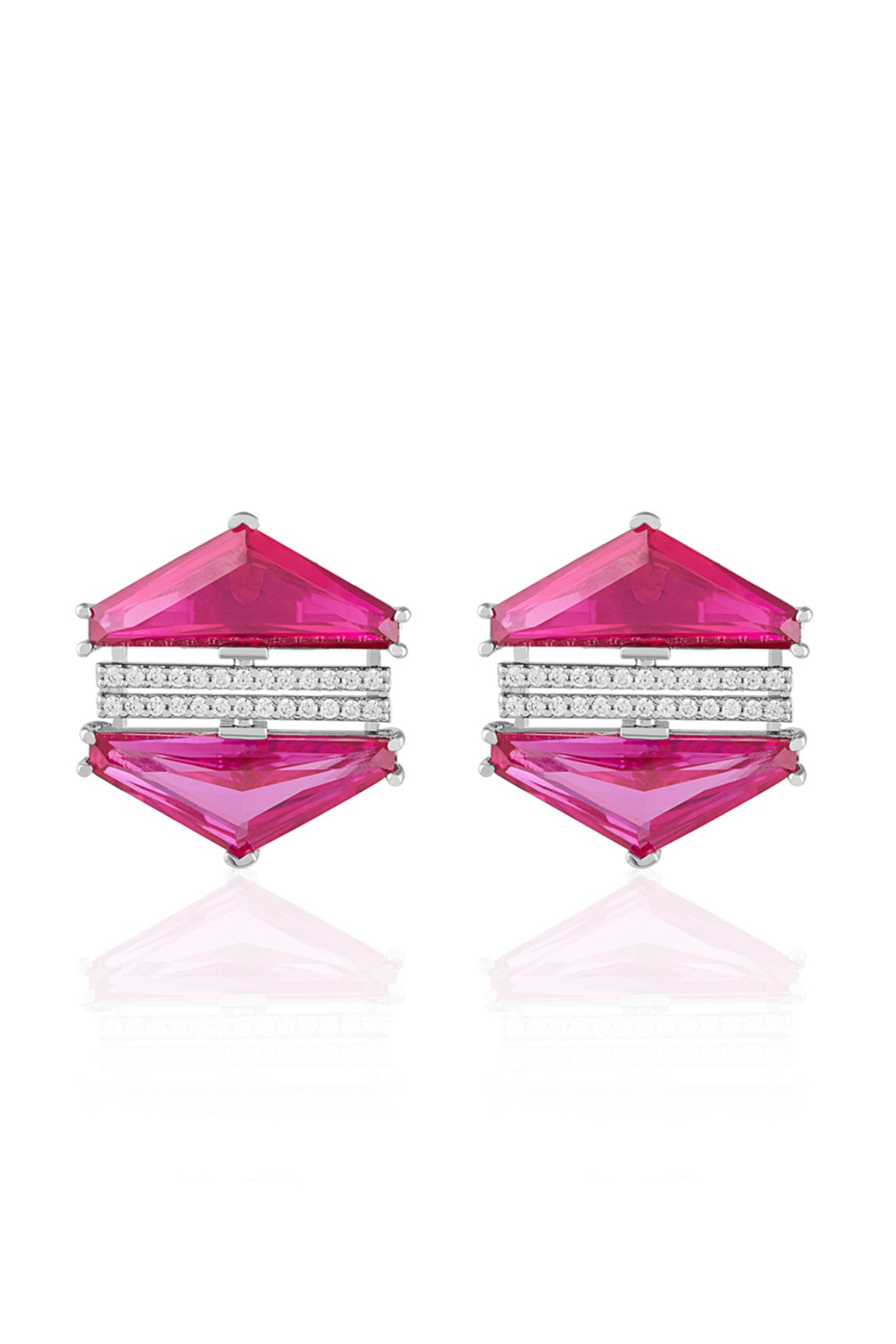 Ruby Corumdum & Pink Tourmaline Earrings
