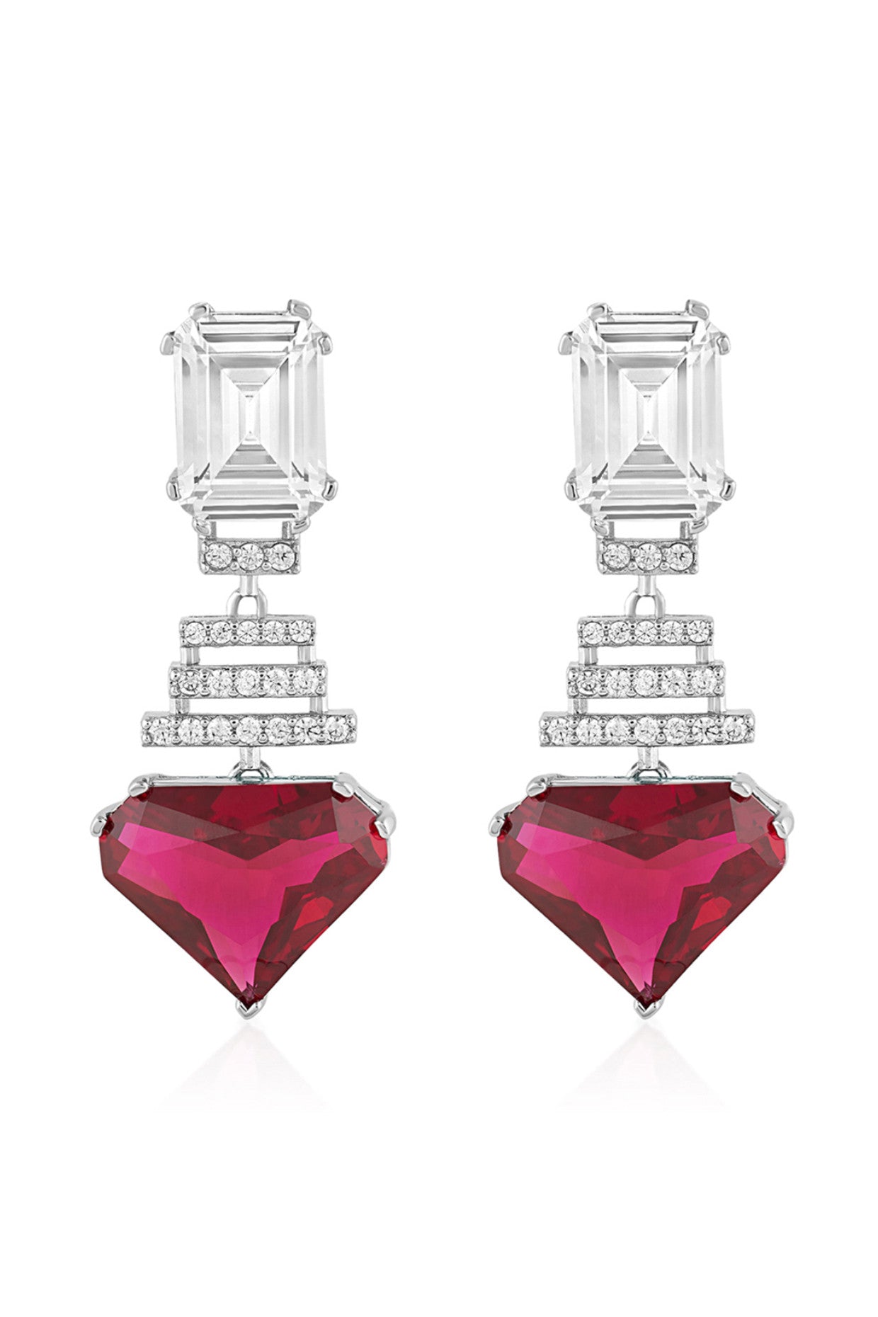 Ruby Corumdum Drop Earrings