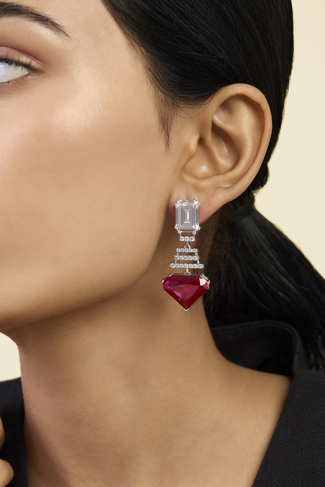 Ruby Corumdum Drop Earrings