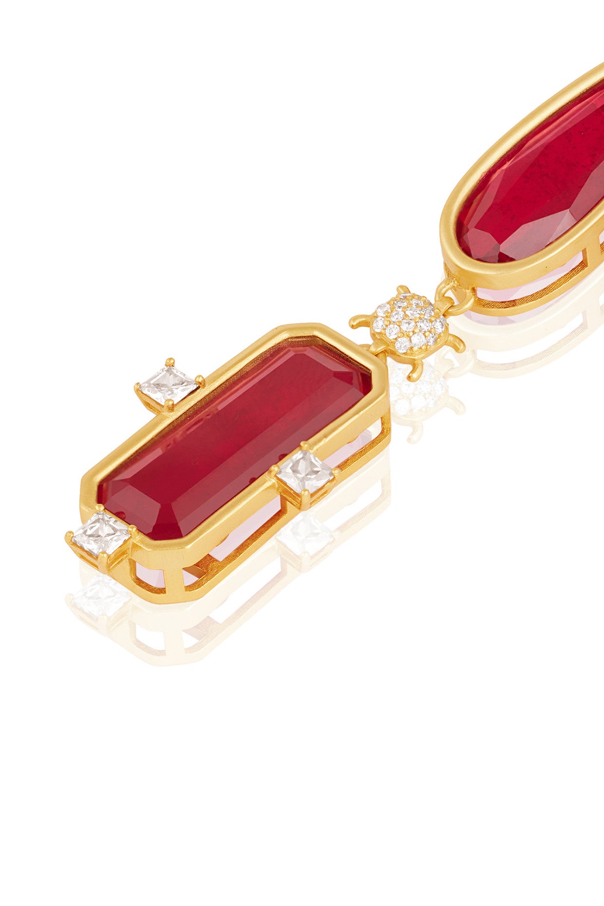 Ruby Rossette Danglers