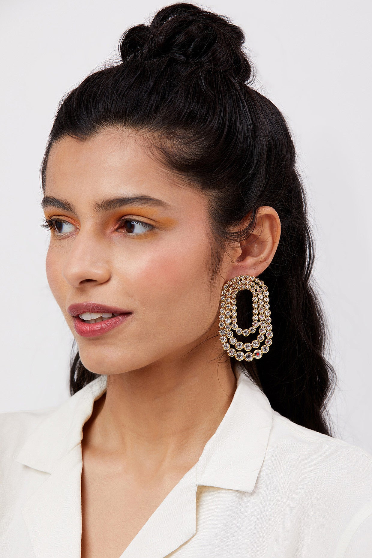 Gold Ruhaniyat Shimmering CZ Earrings