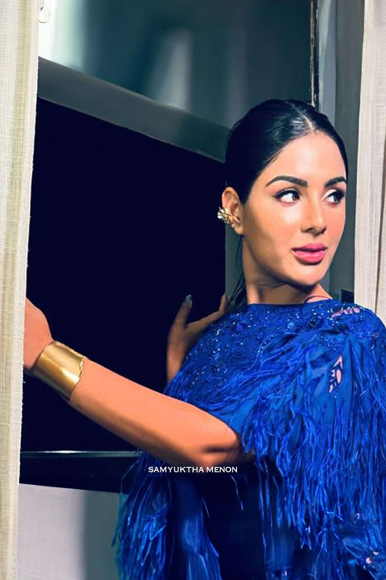 Gold Plated Engraved Cuff