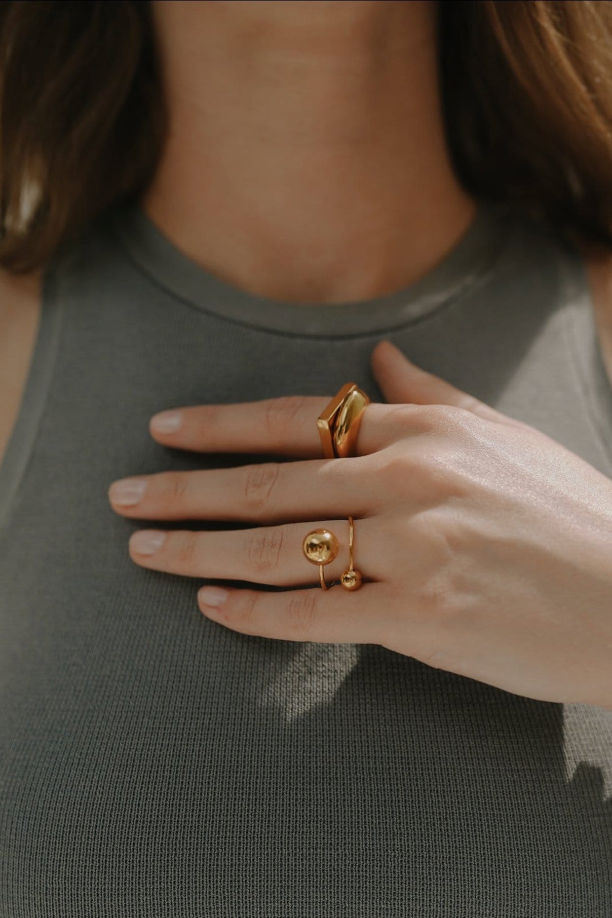 18kt Gold Plated Beaded Ring