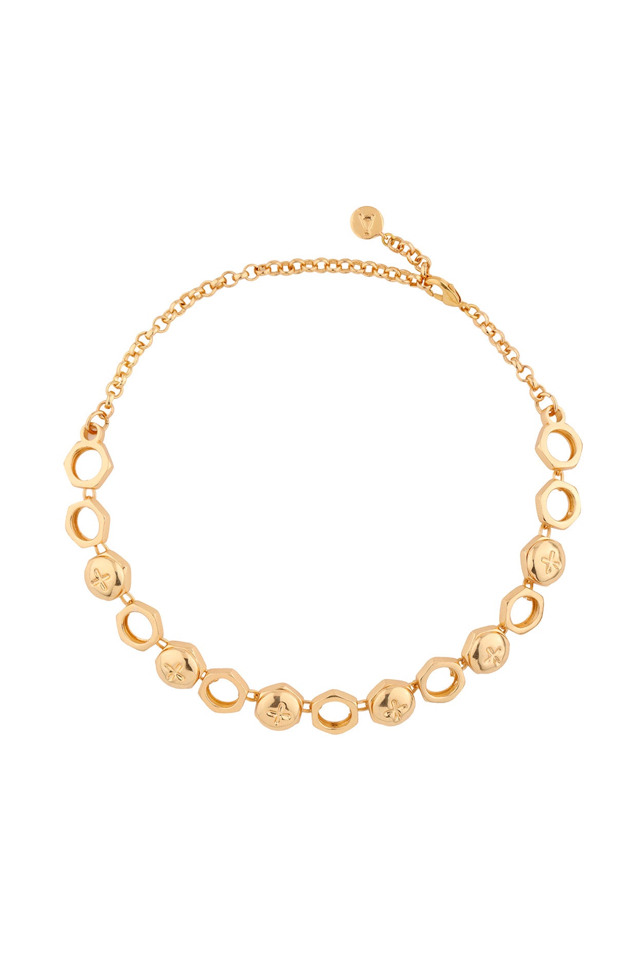 Screw Choker Necklace 22Kt Gold-Plated