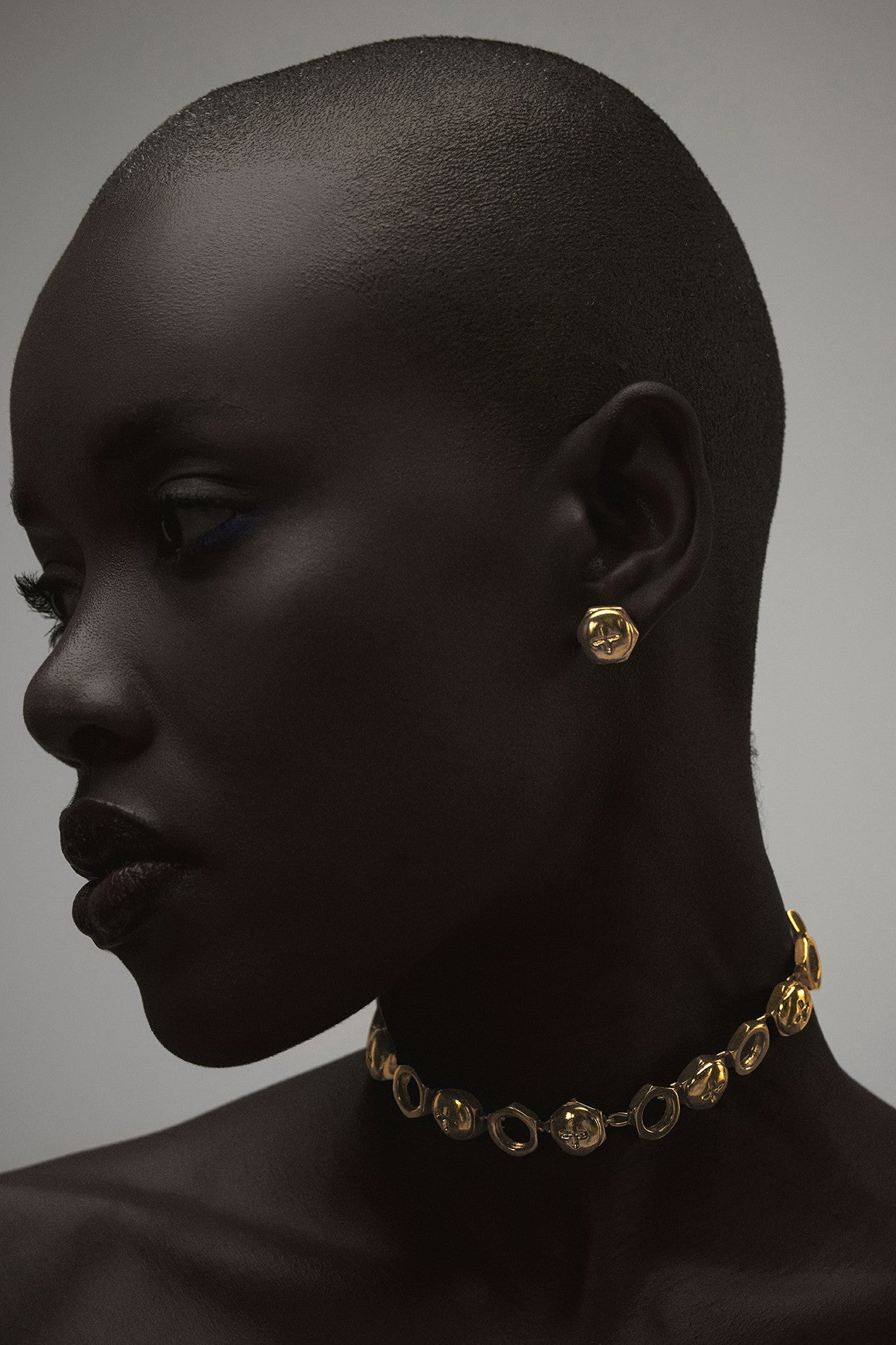 Screw Choker Necklace 22Kt Gold-Plated