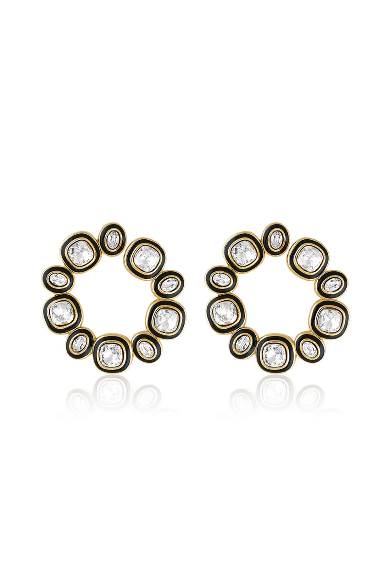 Seafoam Front Back Earrings 18Kt Gold Plated