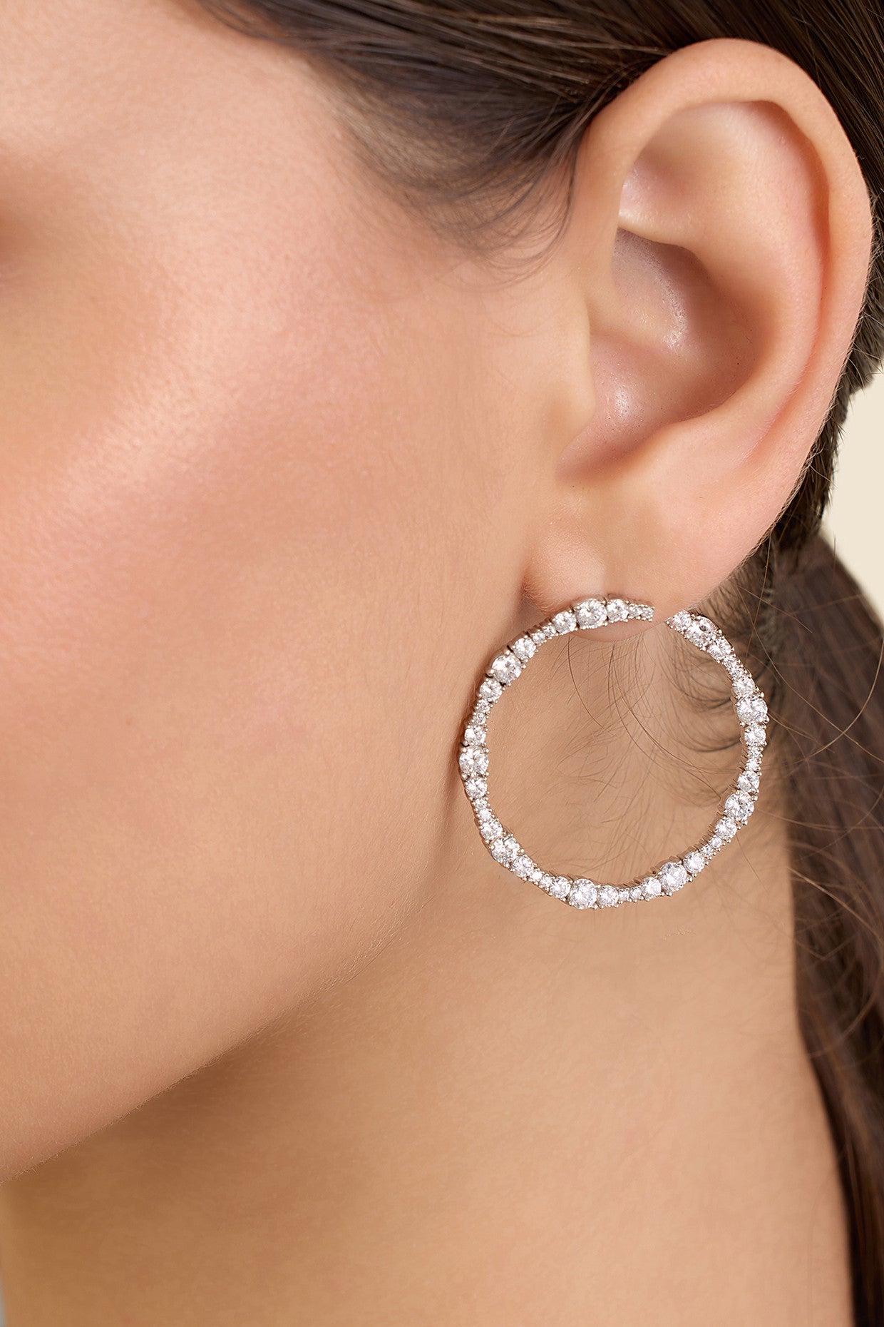 Silver Circle Hoops