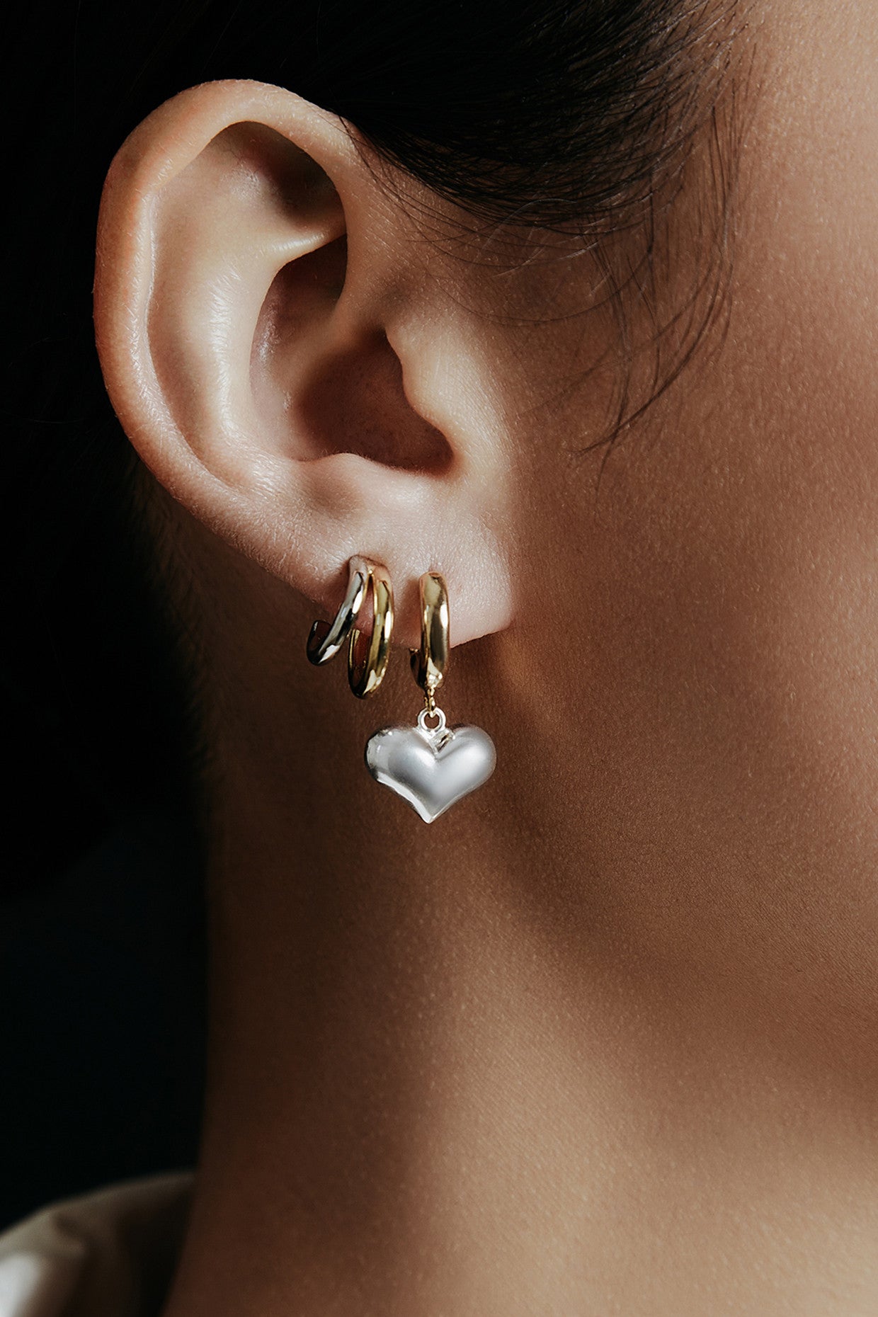 Silver Heart Earring