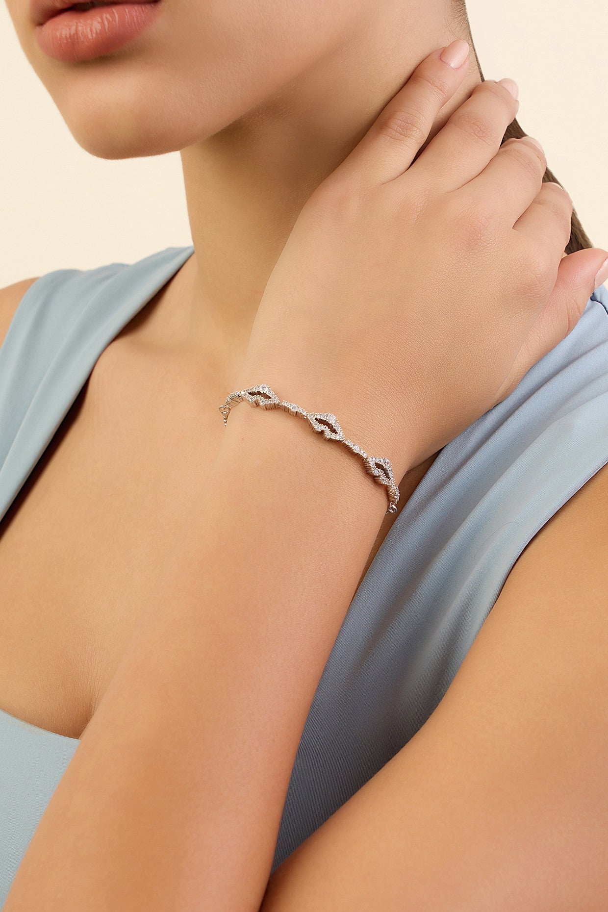Silver Lips Bracelet