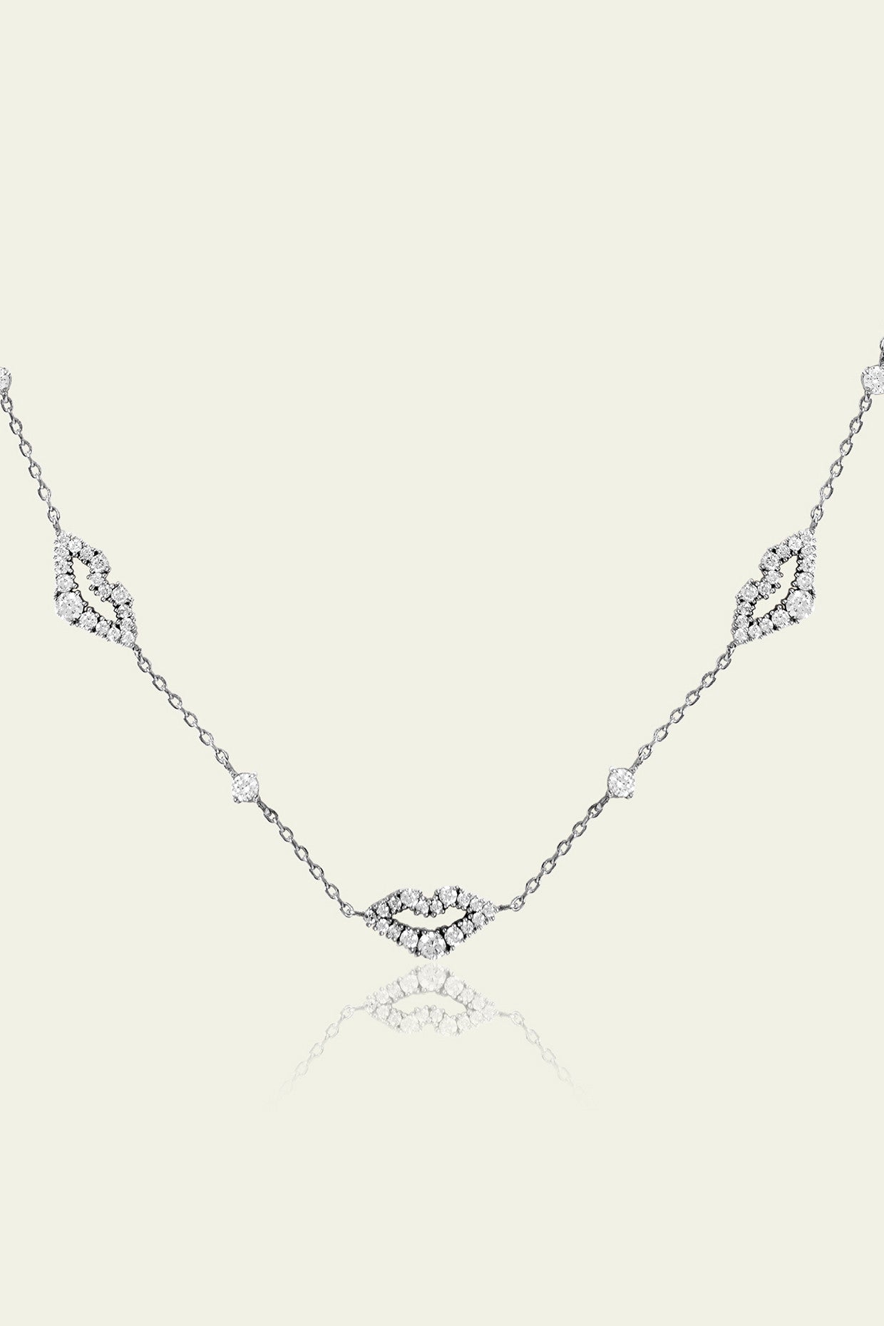 Silver Lips Necklace
