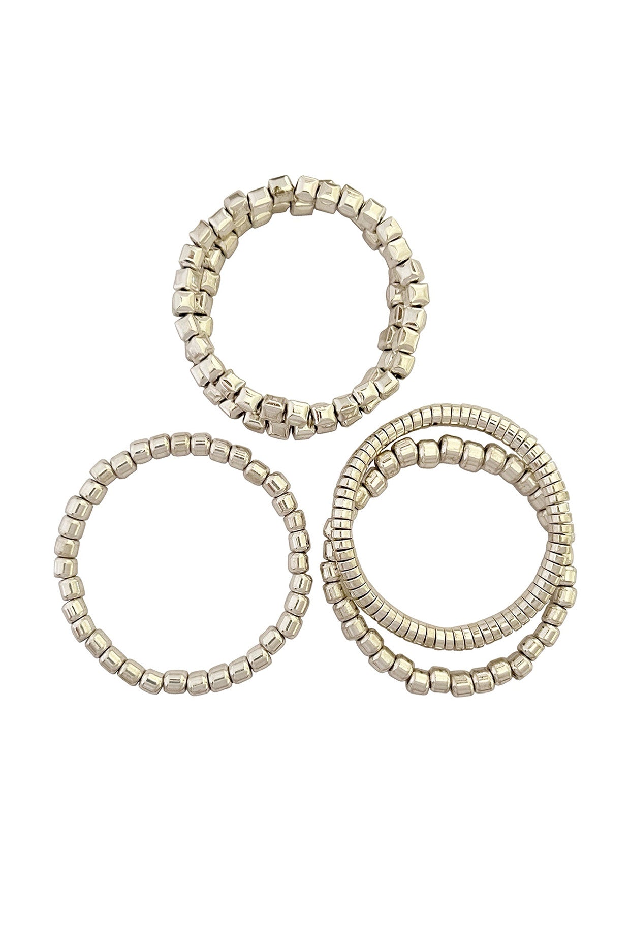 Silver Plated Beaded Stack