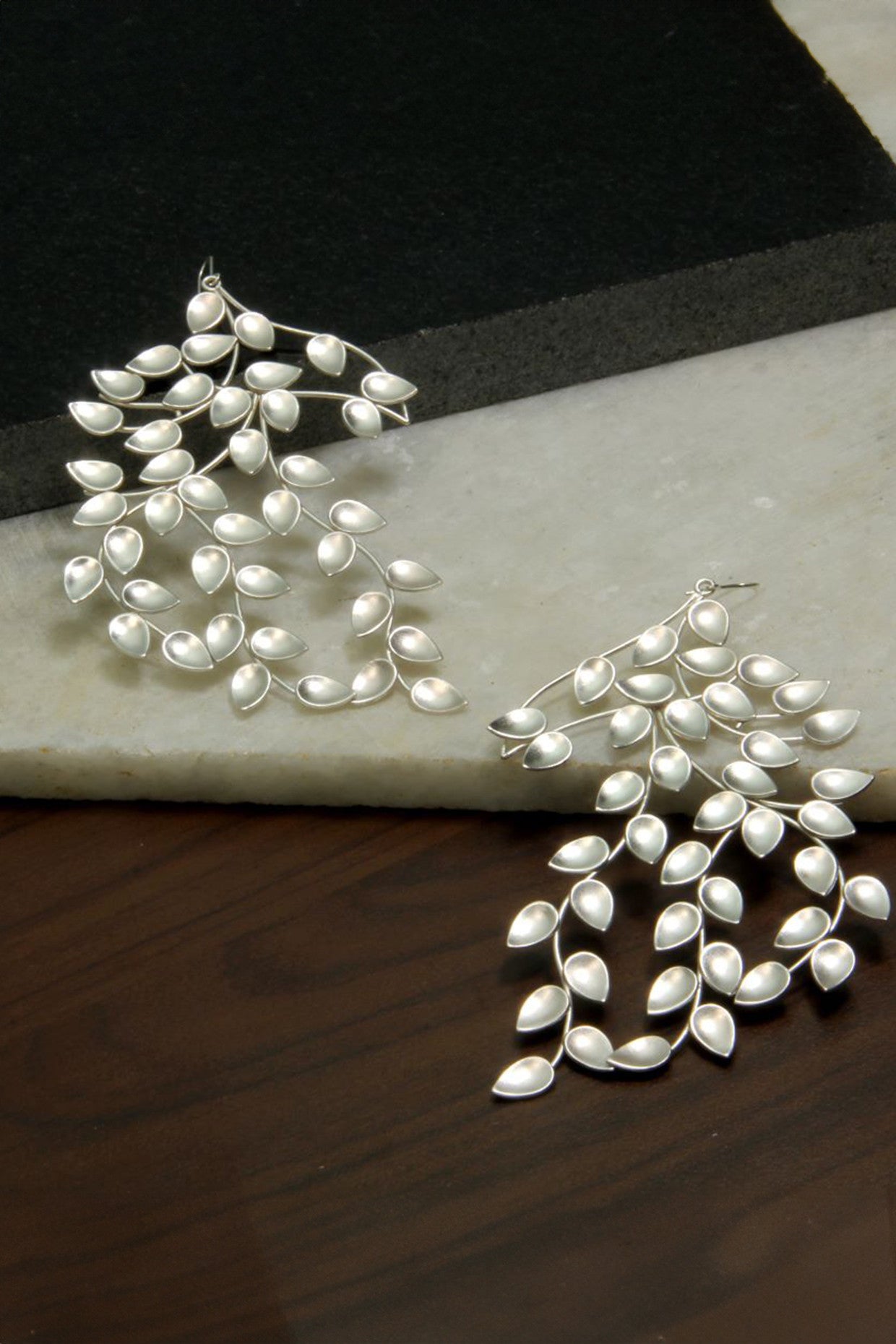 Silver Plated Long Wires & Drop Earrings