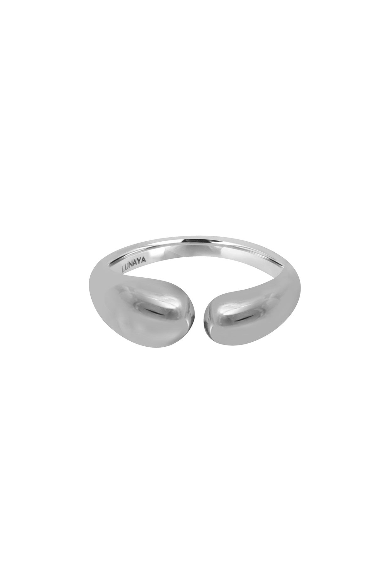 Small Silver Solid Pebble Band