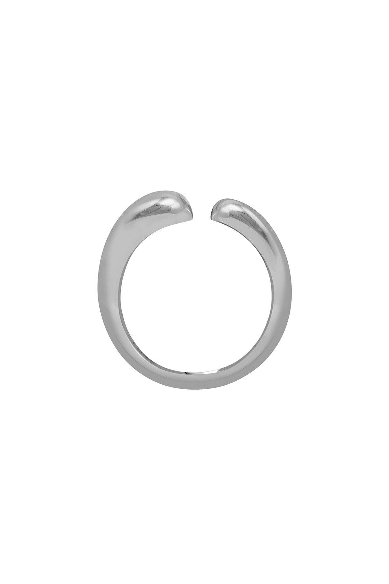 Small Silver Solid Pebble Band