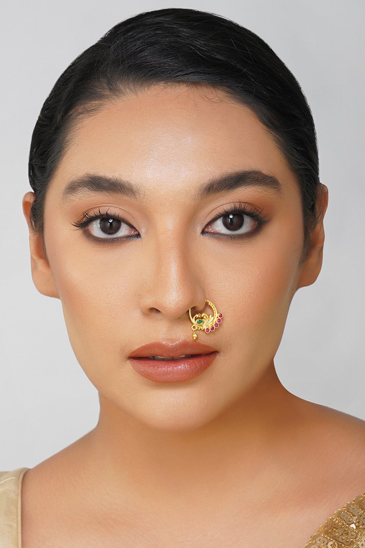 22kt Gold Plated Majestic Mor Nath