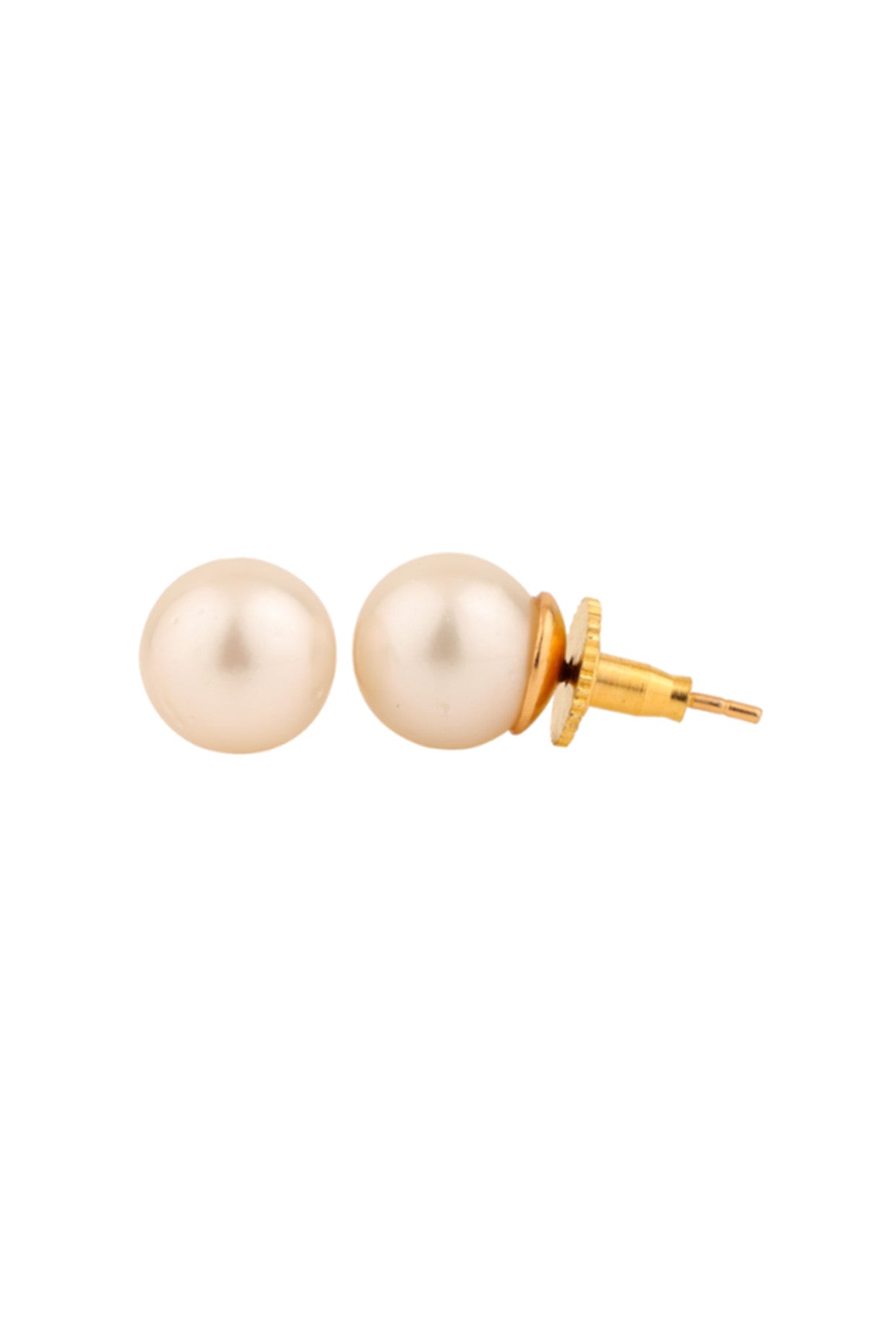 South Sea Pearl Studs Earrings 22Kt Gold-Plated